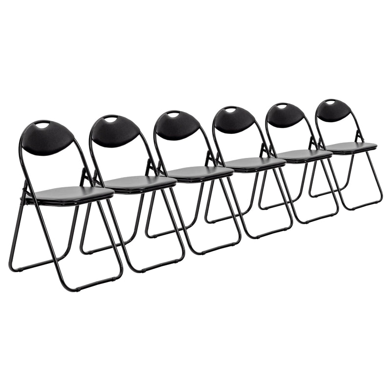 Padded Steel Folding Chairs - Pack of Six - By Harbour Housewares