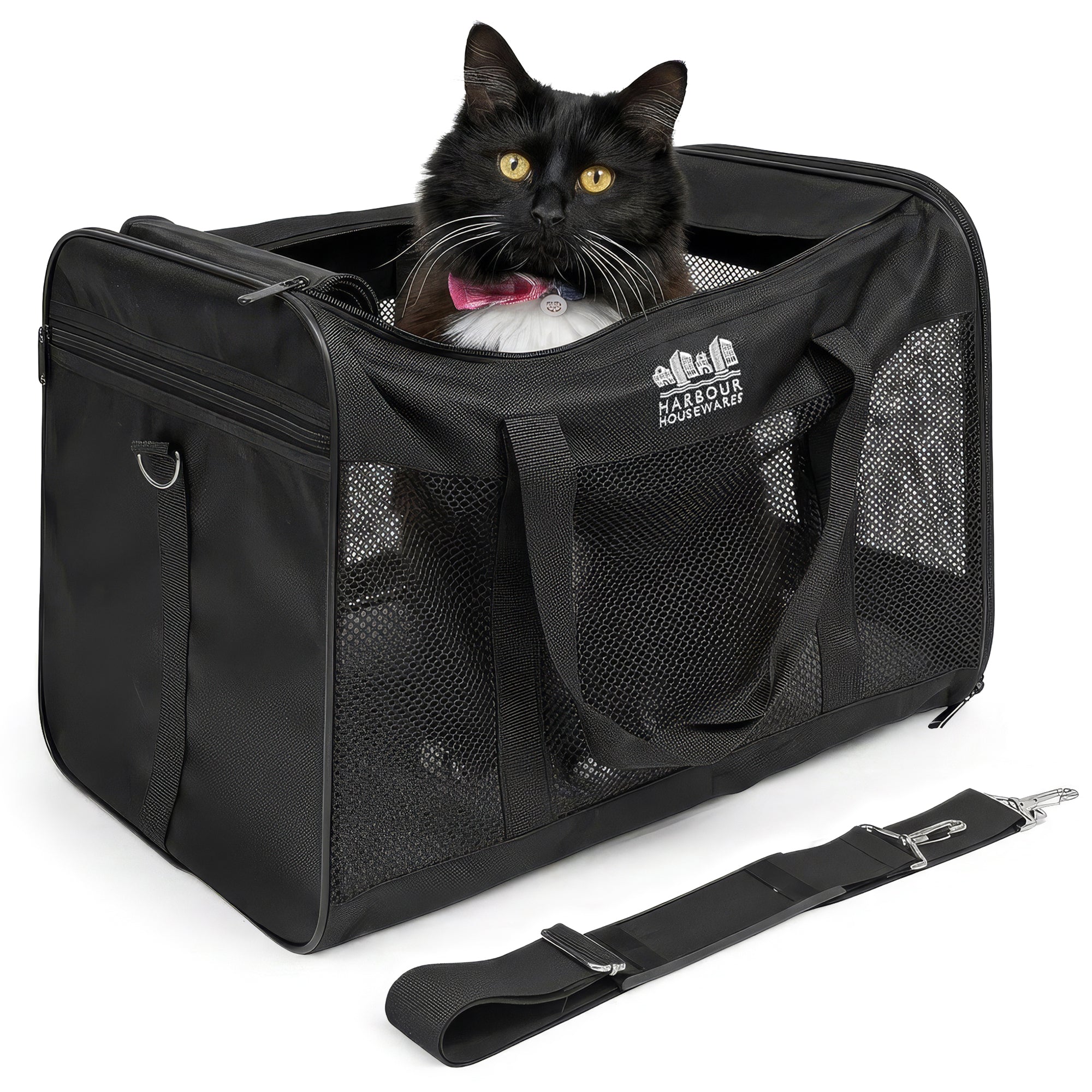 Foldable Cat Carrier - Large - Black