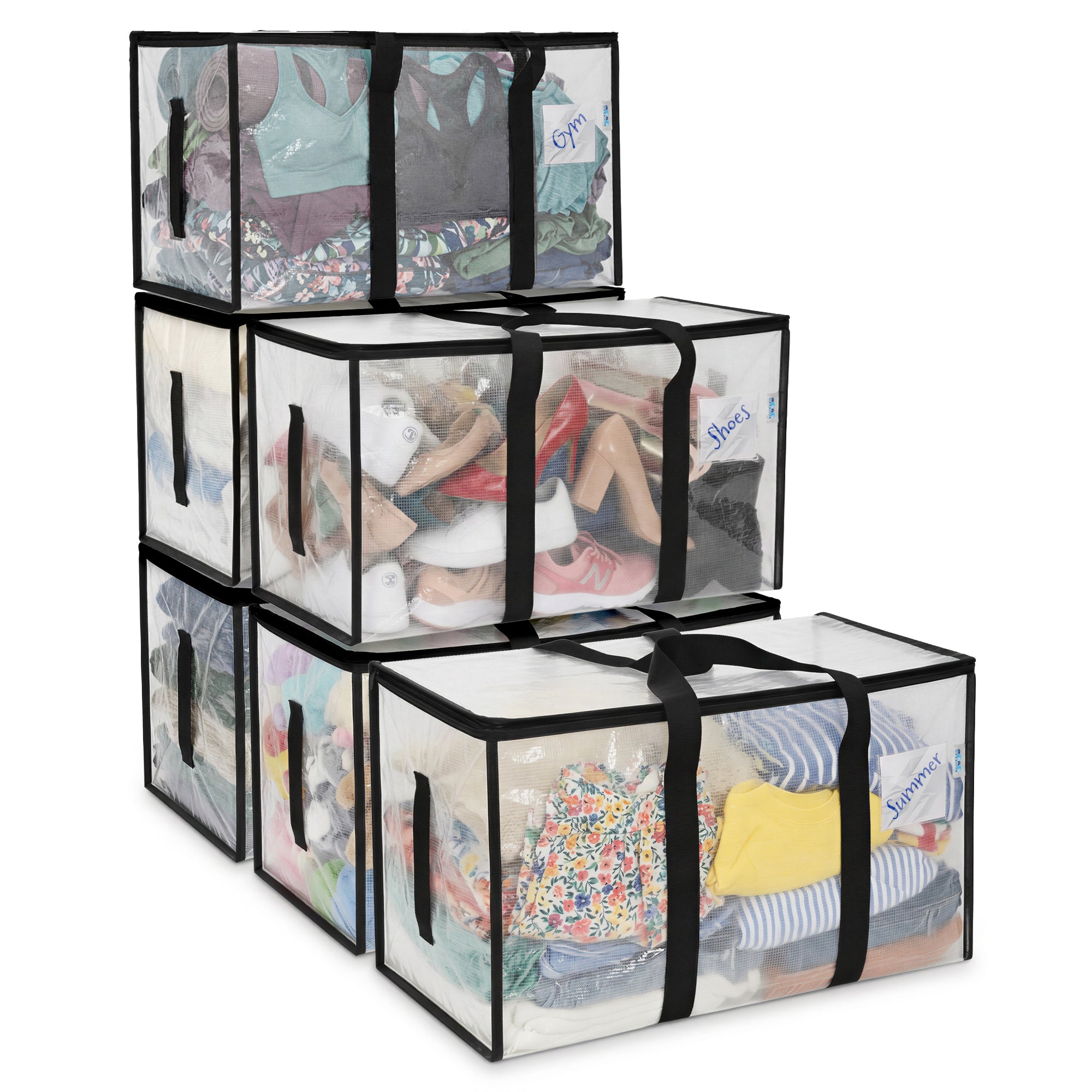 Large Heavy Duty Moving Bags - 90L - Clear - Pack of 6