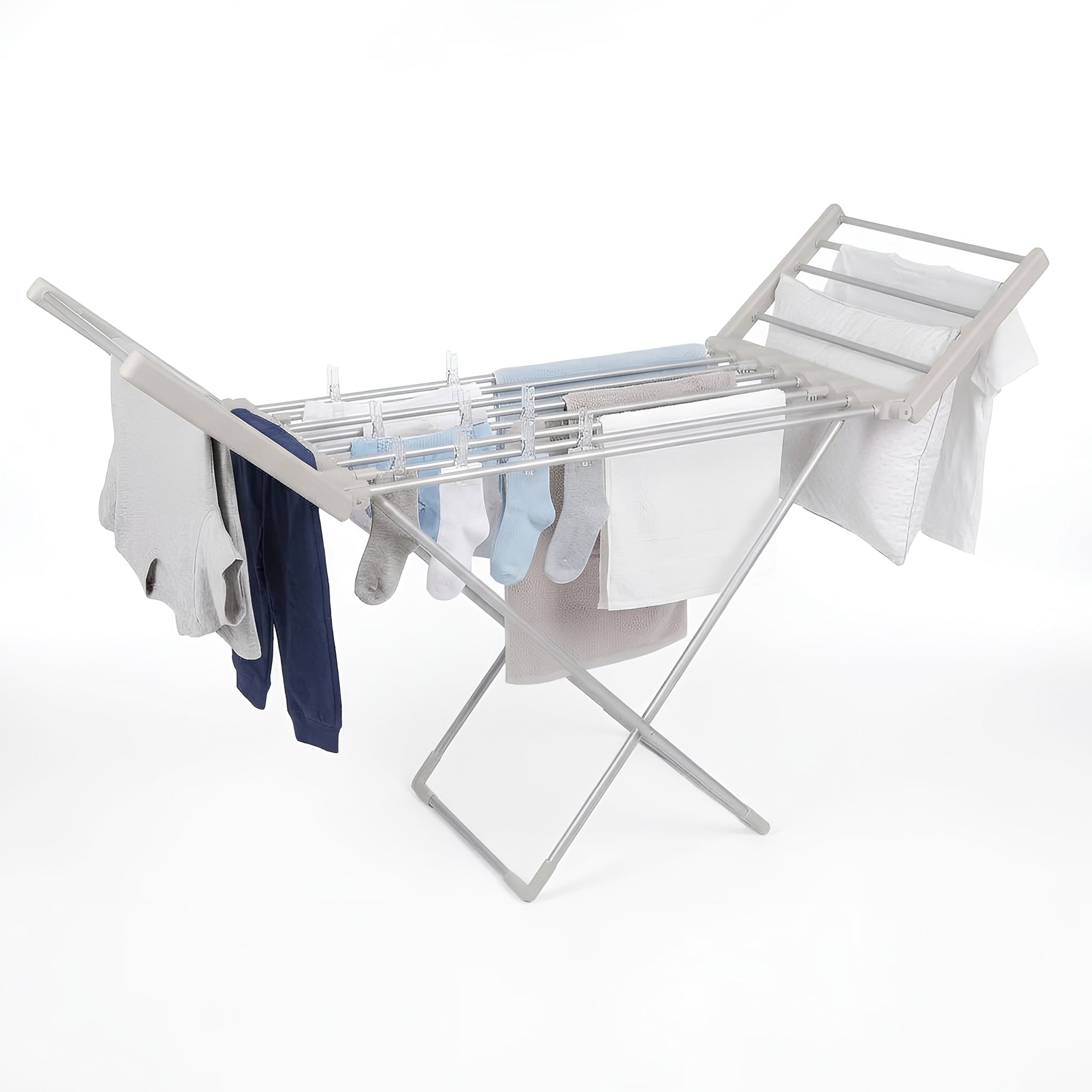 Electric Heated Clothes Airer - 50Hz 220W - Silver