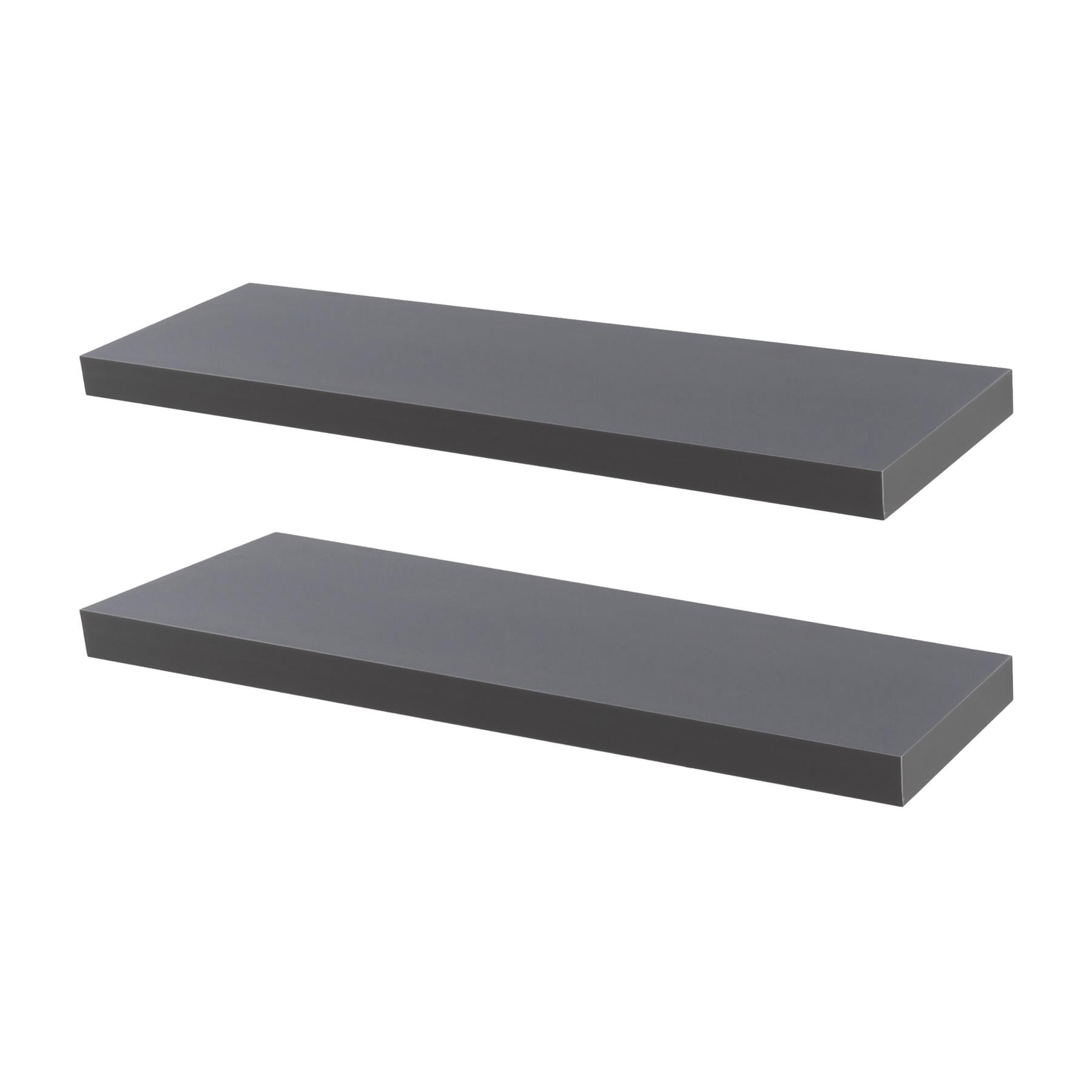 100cm Grey Modern Floating Shelves - Pack of Two