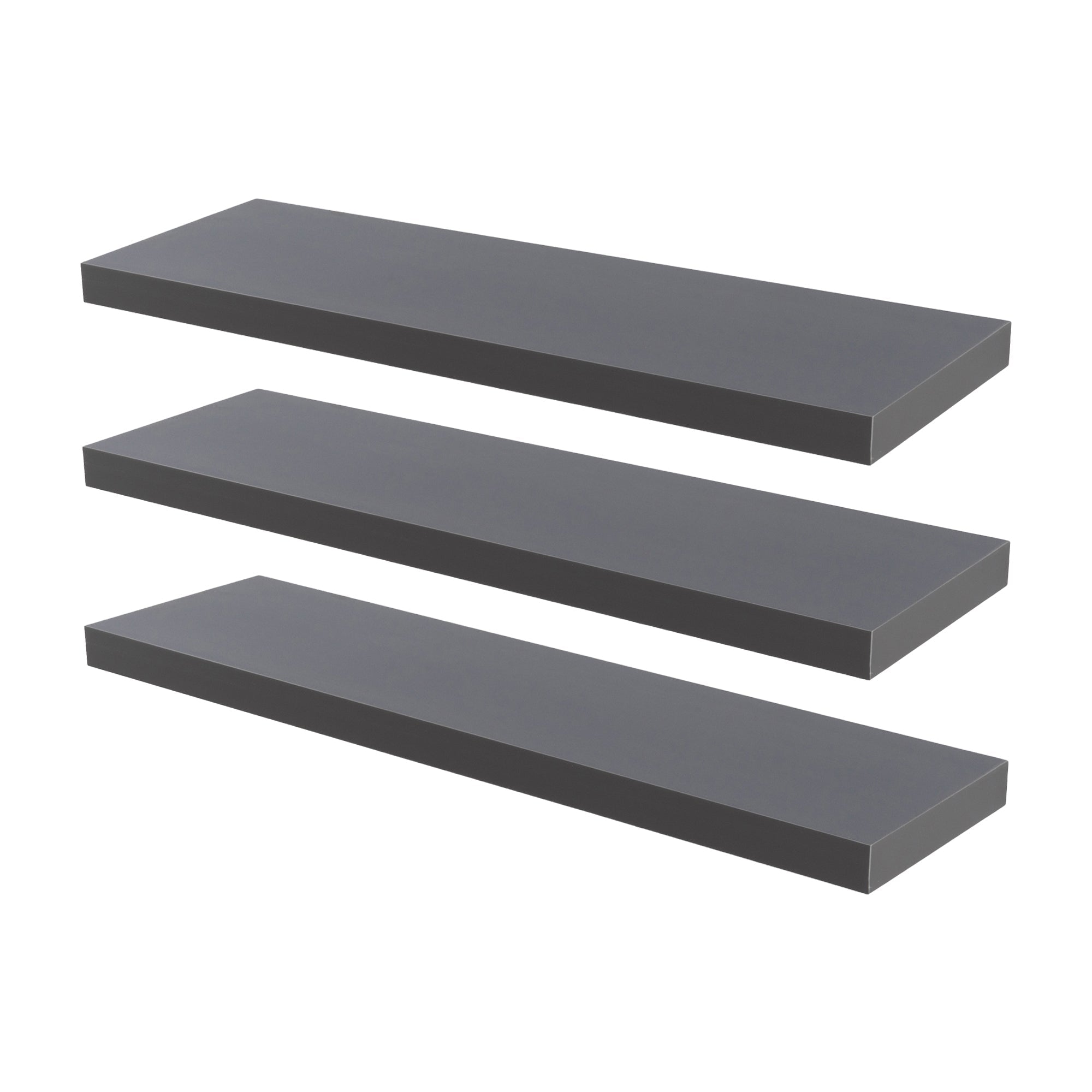 80cm Grey Modern Floating Shelves - Pack of Three
