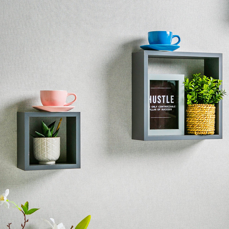 Modern Box Floating Wall Shelves - Pack of Three - By Harbour Housewares
