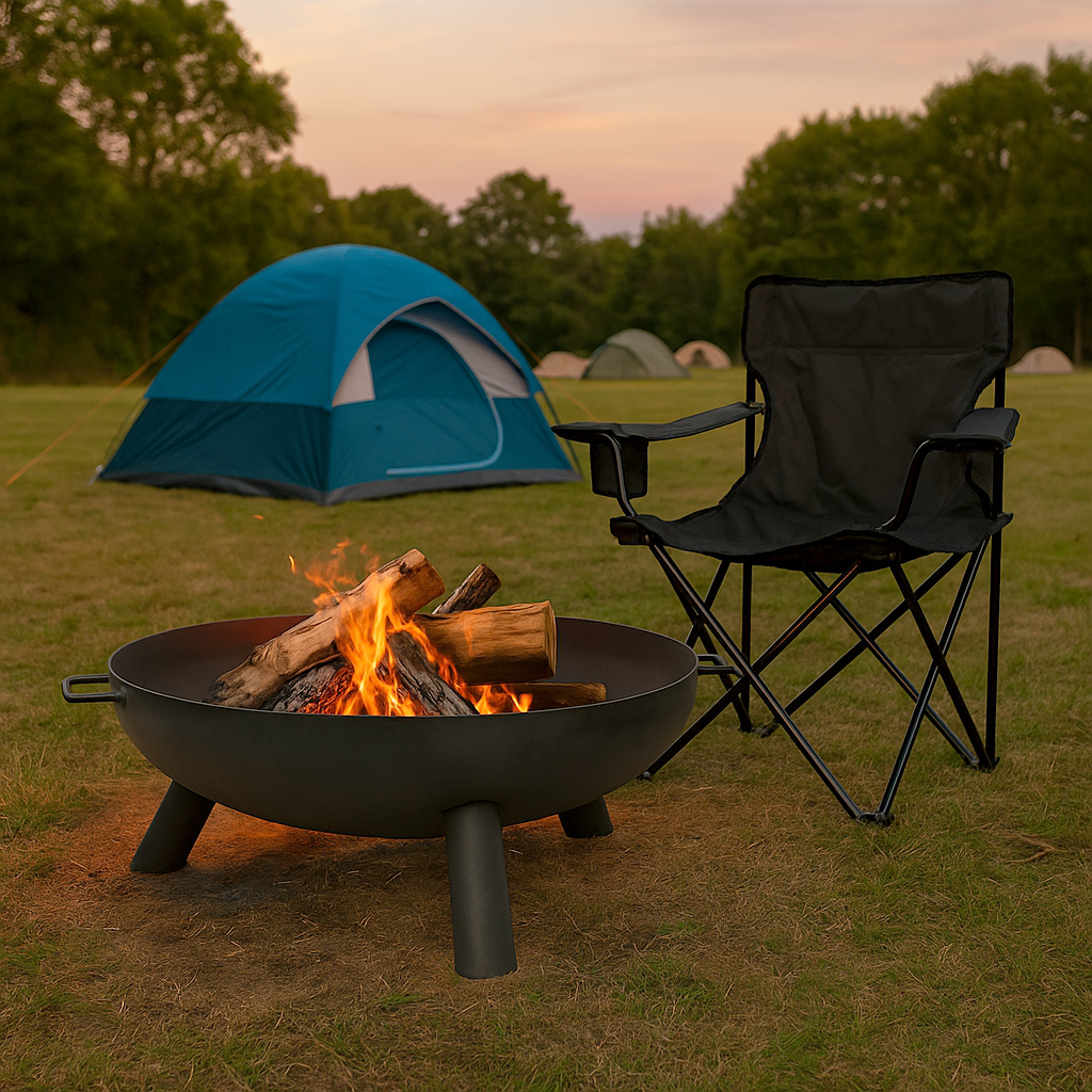 Round Iron Fire Pit - 59.5cm - Black