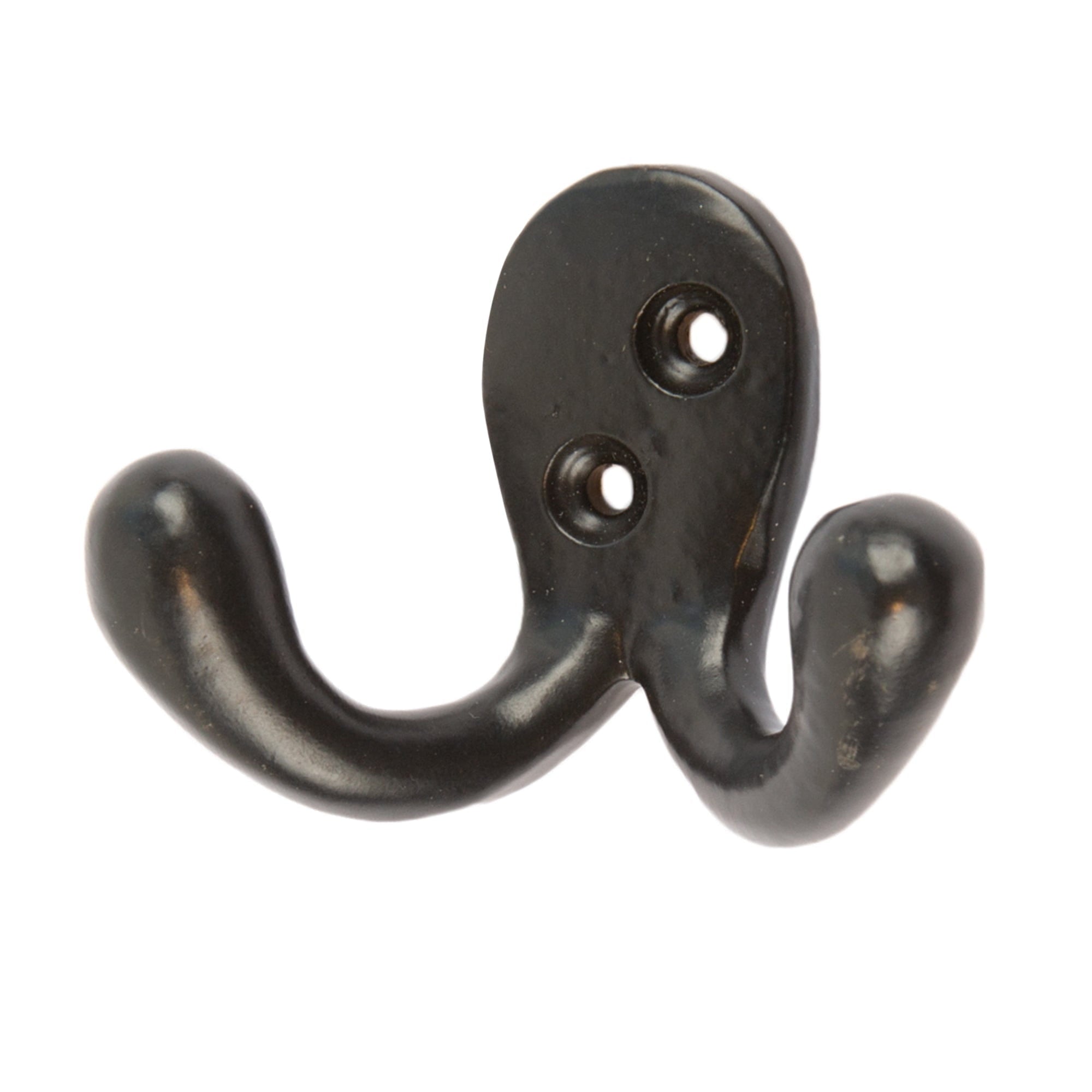 70mm x 50mm Black Double Coat Hook