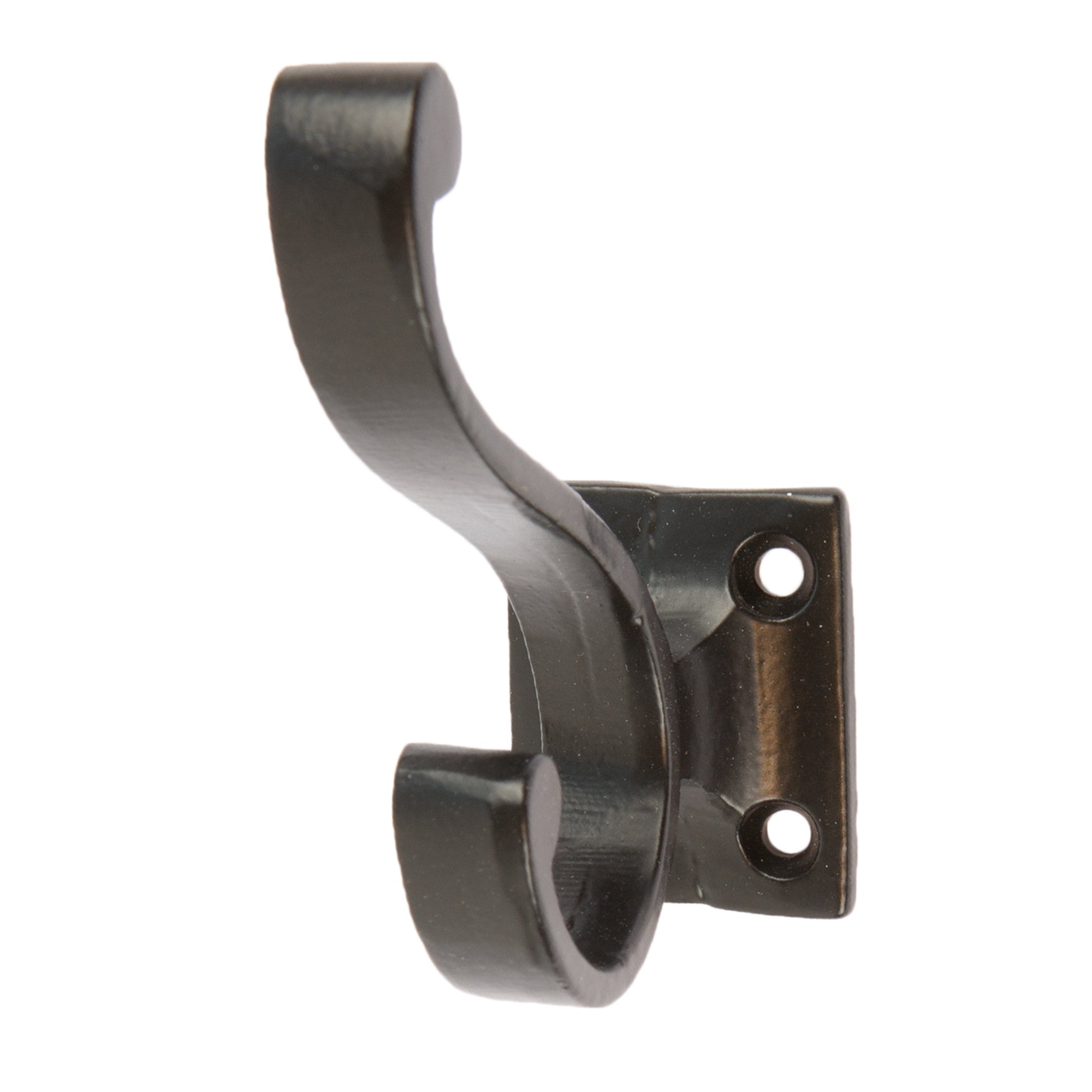 35mm x 80mm Black Square Back Hat & Coat Hook