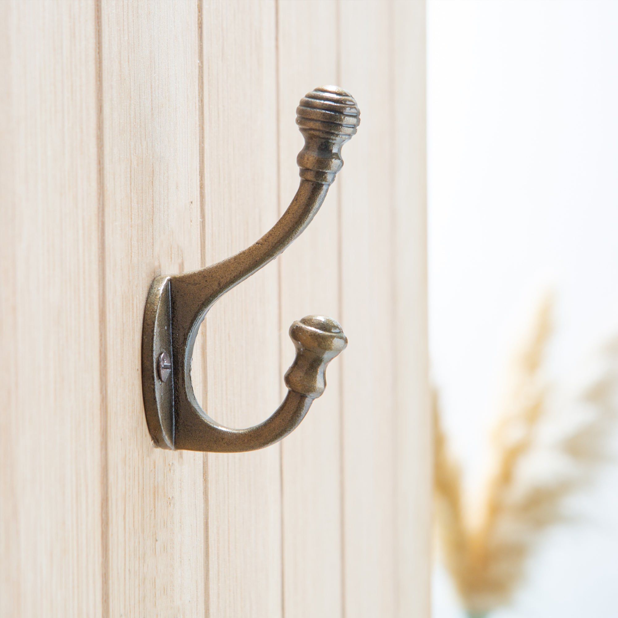 30mm x 95mm Brass Ball End Hat & Coat Hook