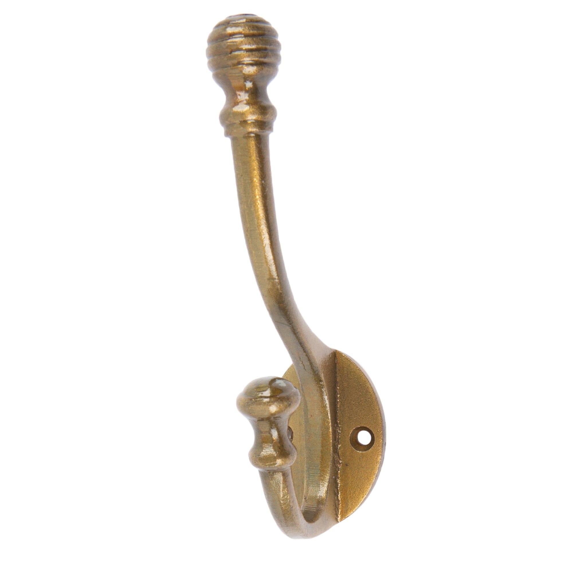 35mm x 135mm Brass Ball End Hat & Coat Hook