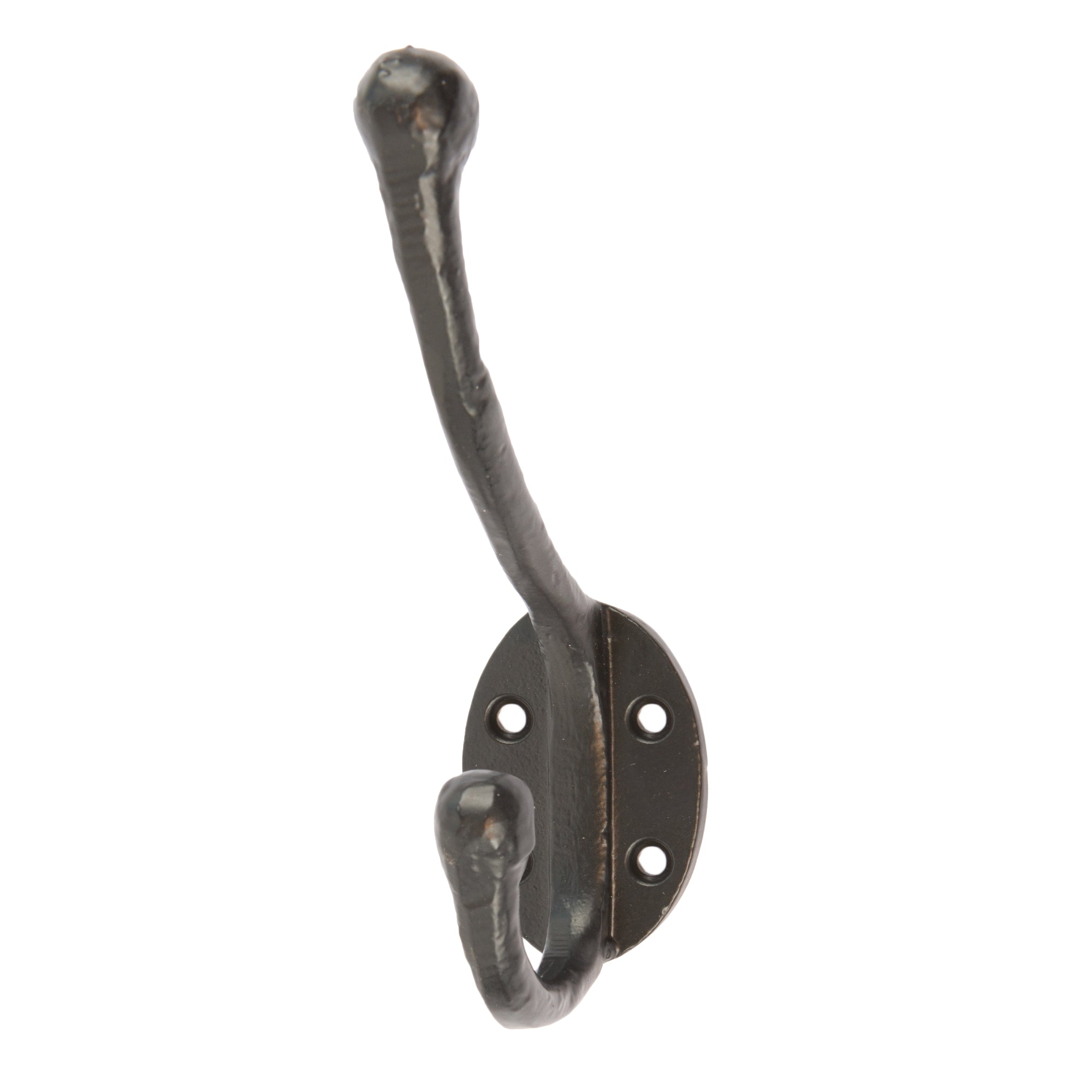 35mm x 125mm Black Rounded Hat & Coat Hook