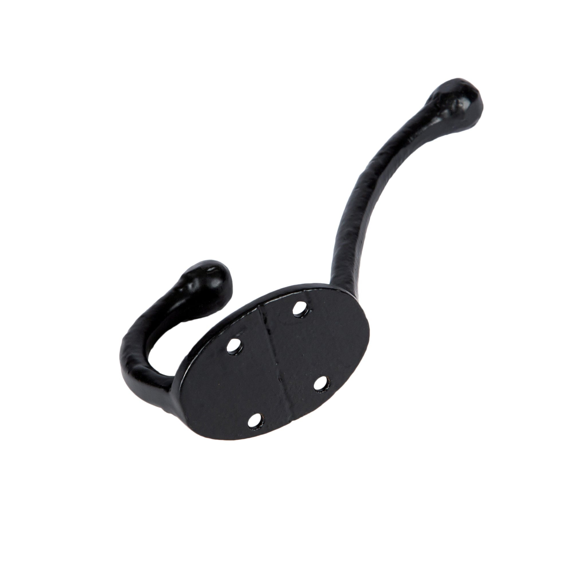 35mm x 125mm Black Rounded Hat & Coat Hook