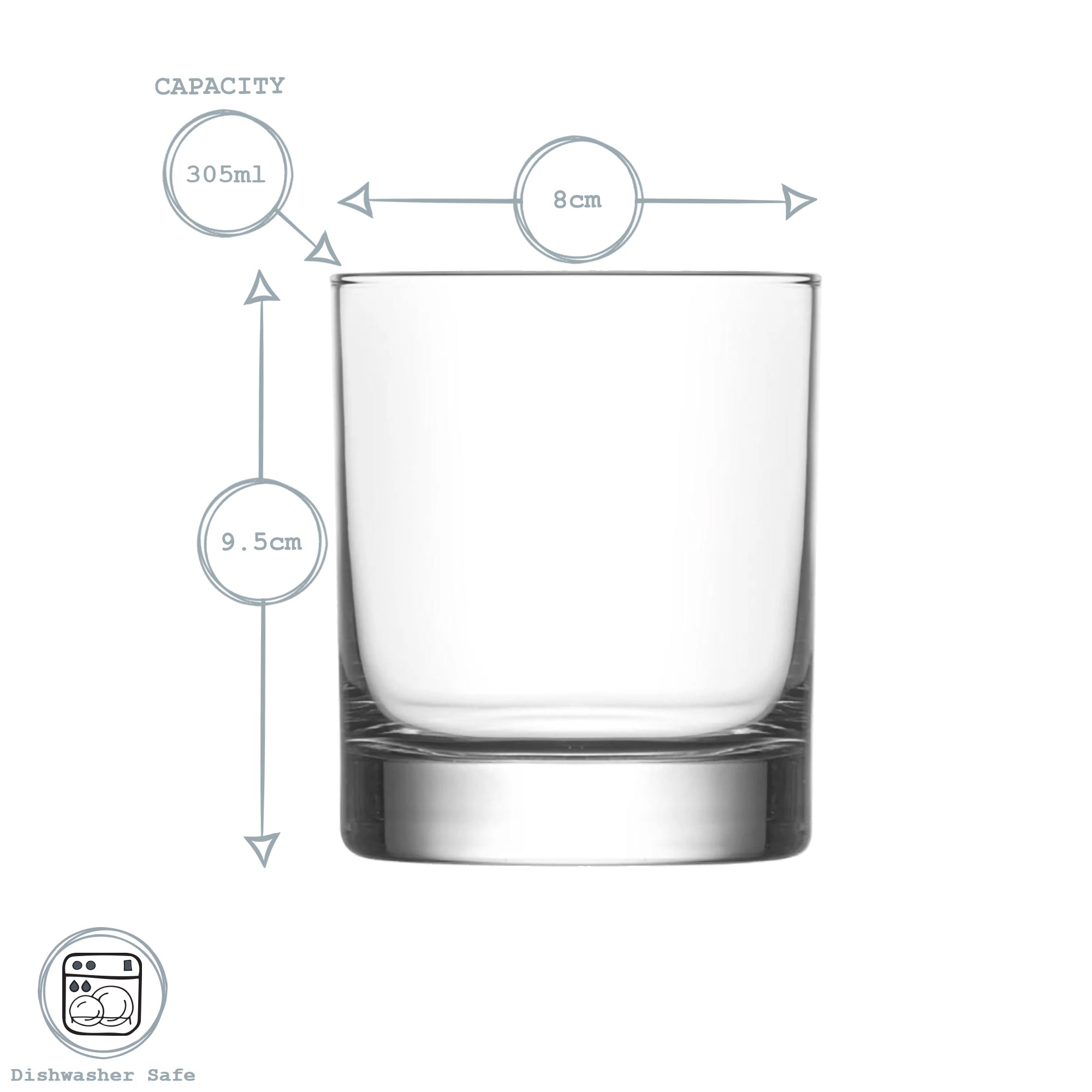 305ml Ada Whisky Glasses - Pack of Six