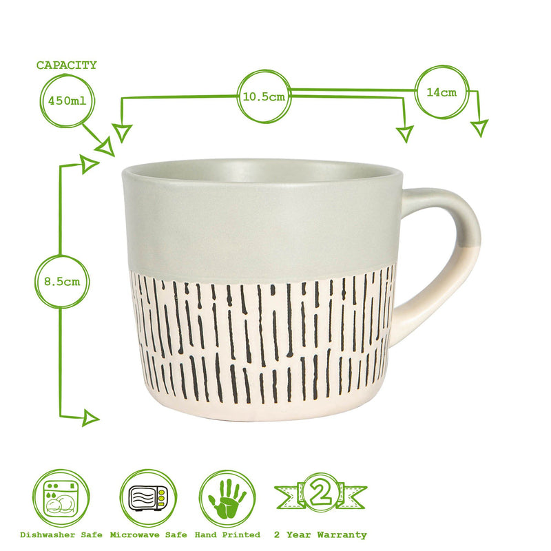 450ml Dipped Dash Stoneware Coffee Mug - By Nicola Spring