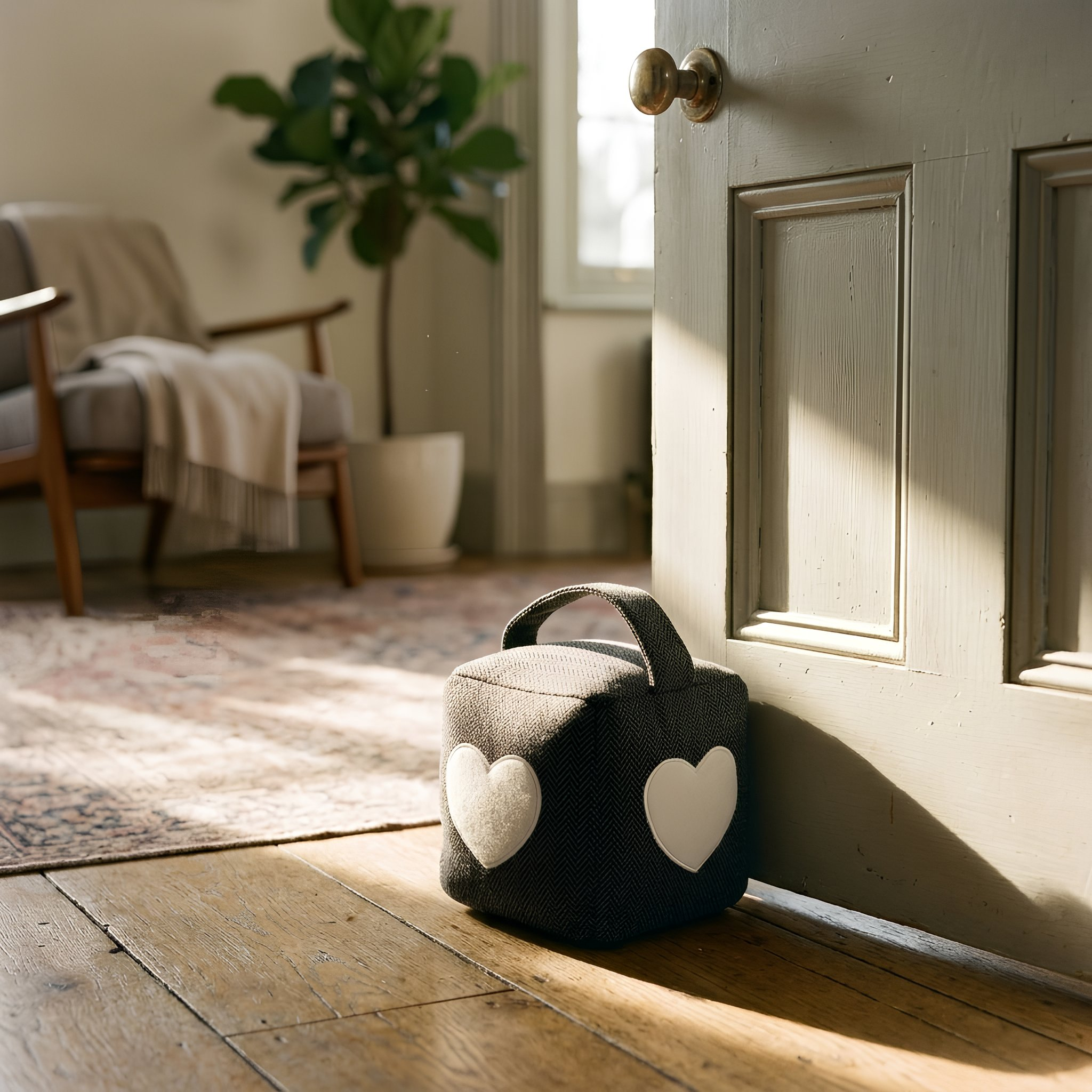 Heart Herringbone Door Stop