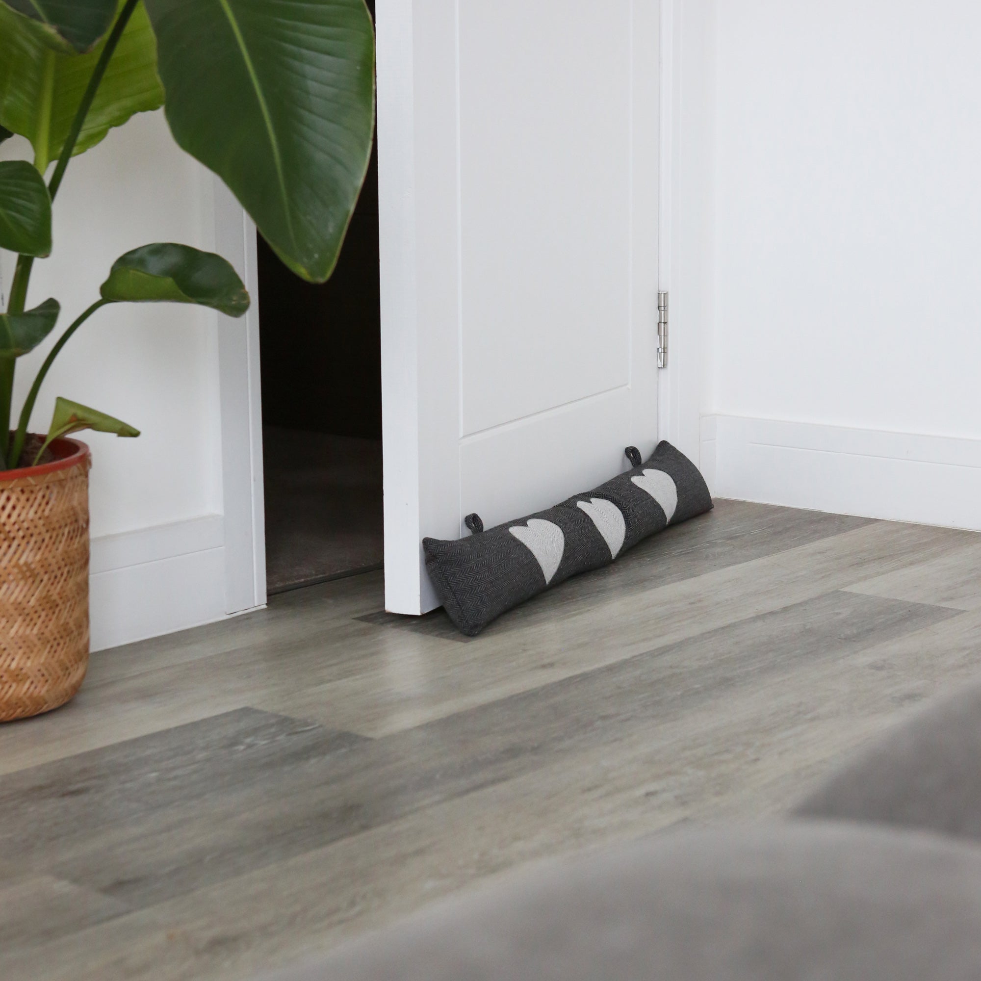 Heart Herringbone Draught Excluder - 79cm