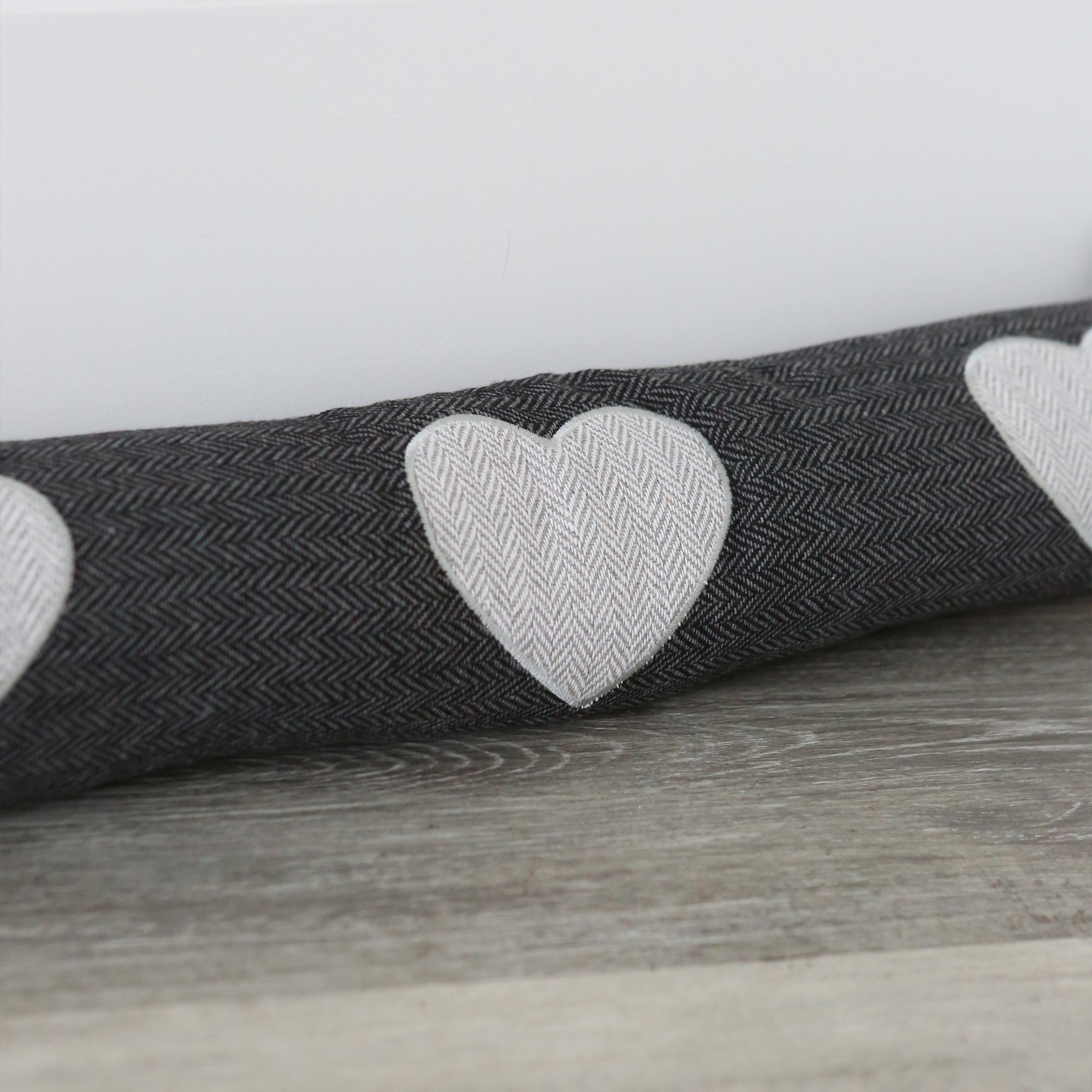 Heart Herringbone Draught Excluder - 79cm