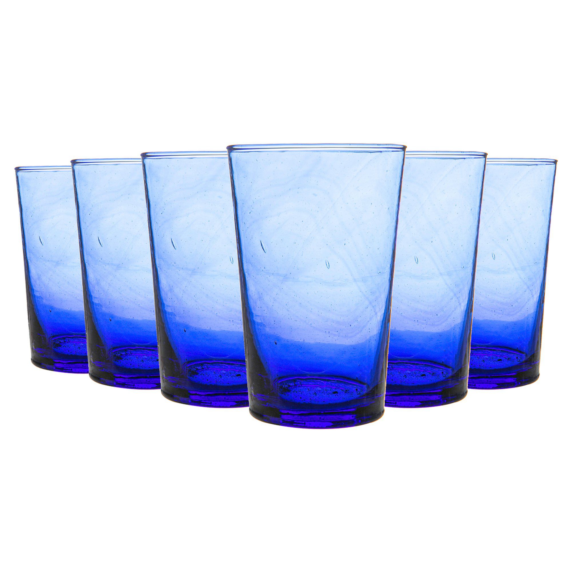 325ml Meknes Blue Recycled Highball Glasses - Pack of Six