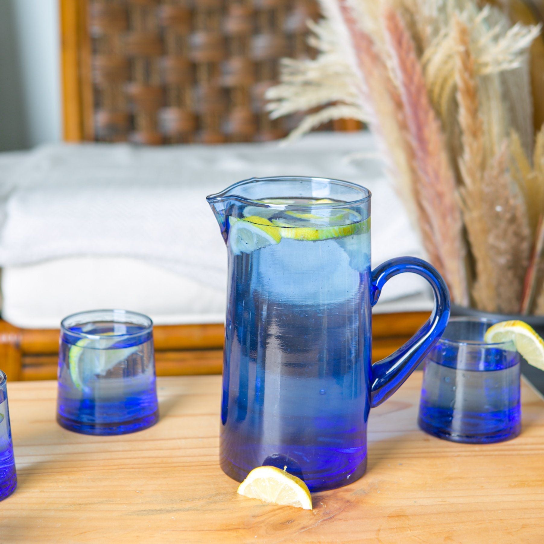 1L Jebel Blue Recycled Glass Jug