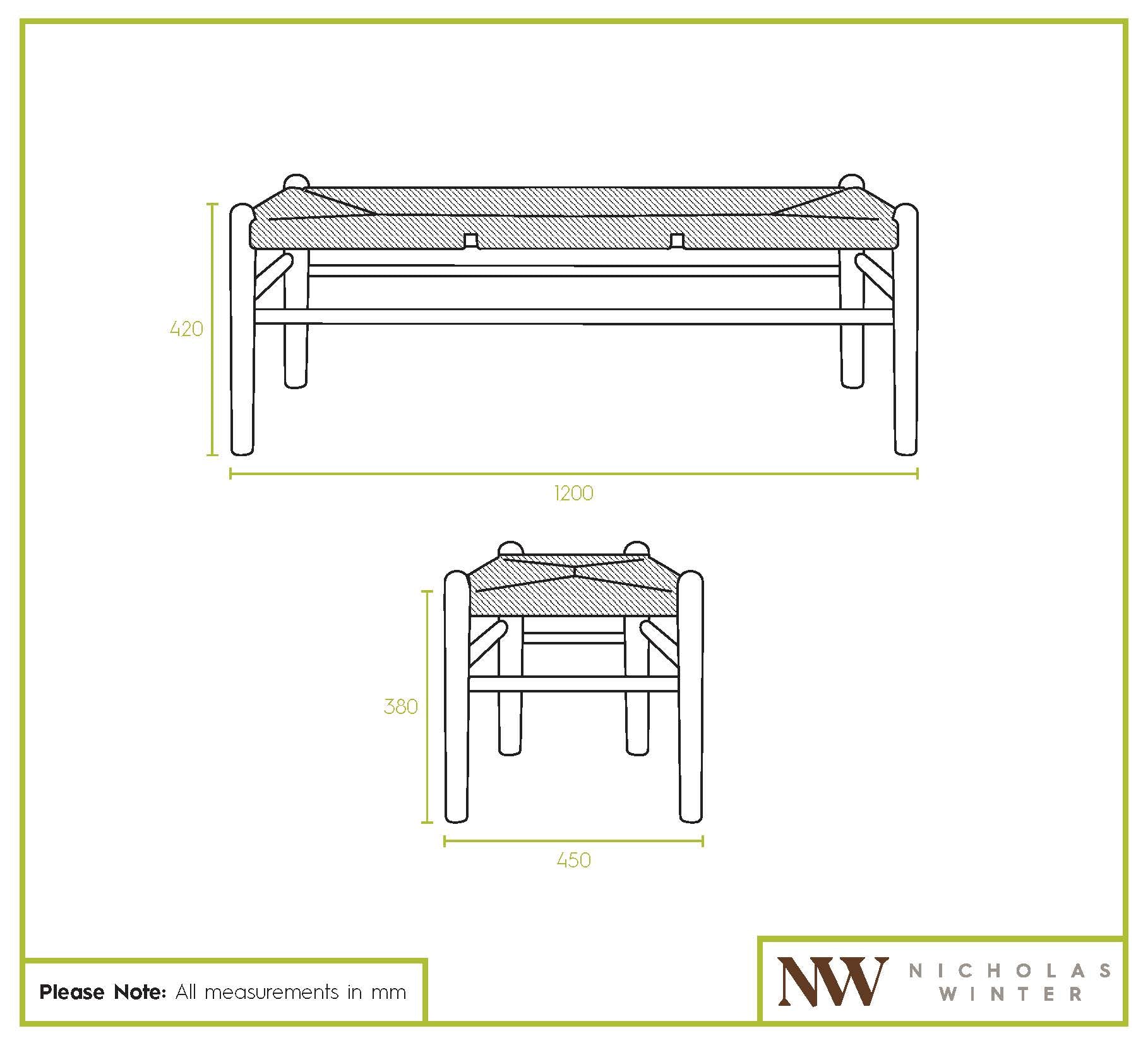 Black Wooden Wishbone Dining Bench