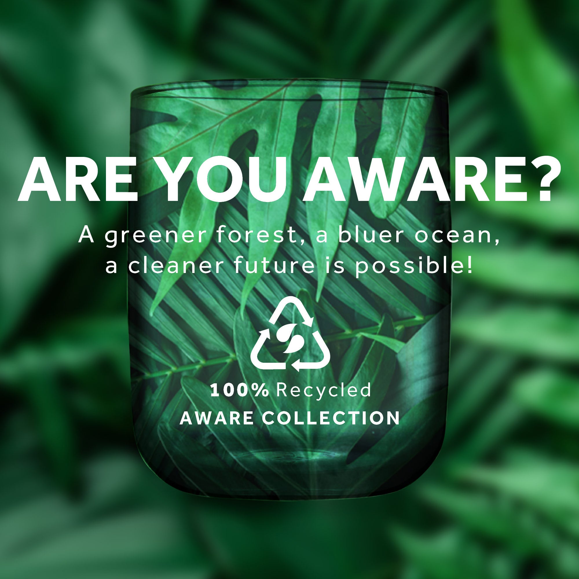 400ml Aware Amorf Recycled Highball Glasses - Green - Pack of Four