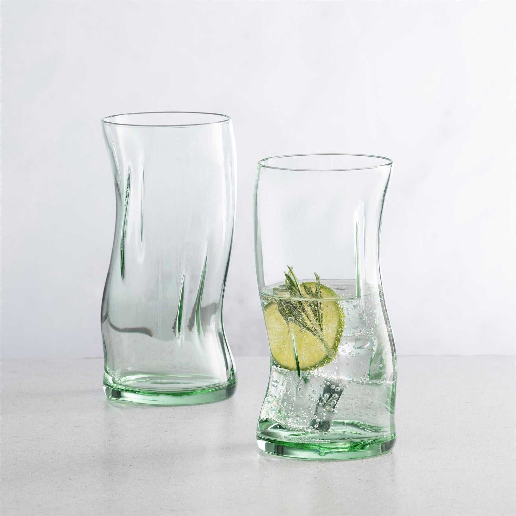 400ml Aware Amorf Recycled Highball Glasses - Green - Pack of Four