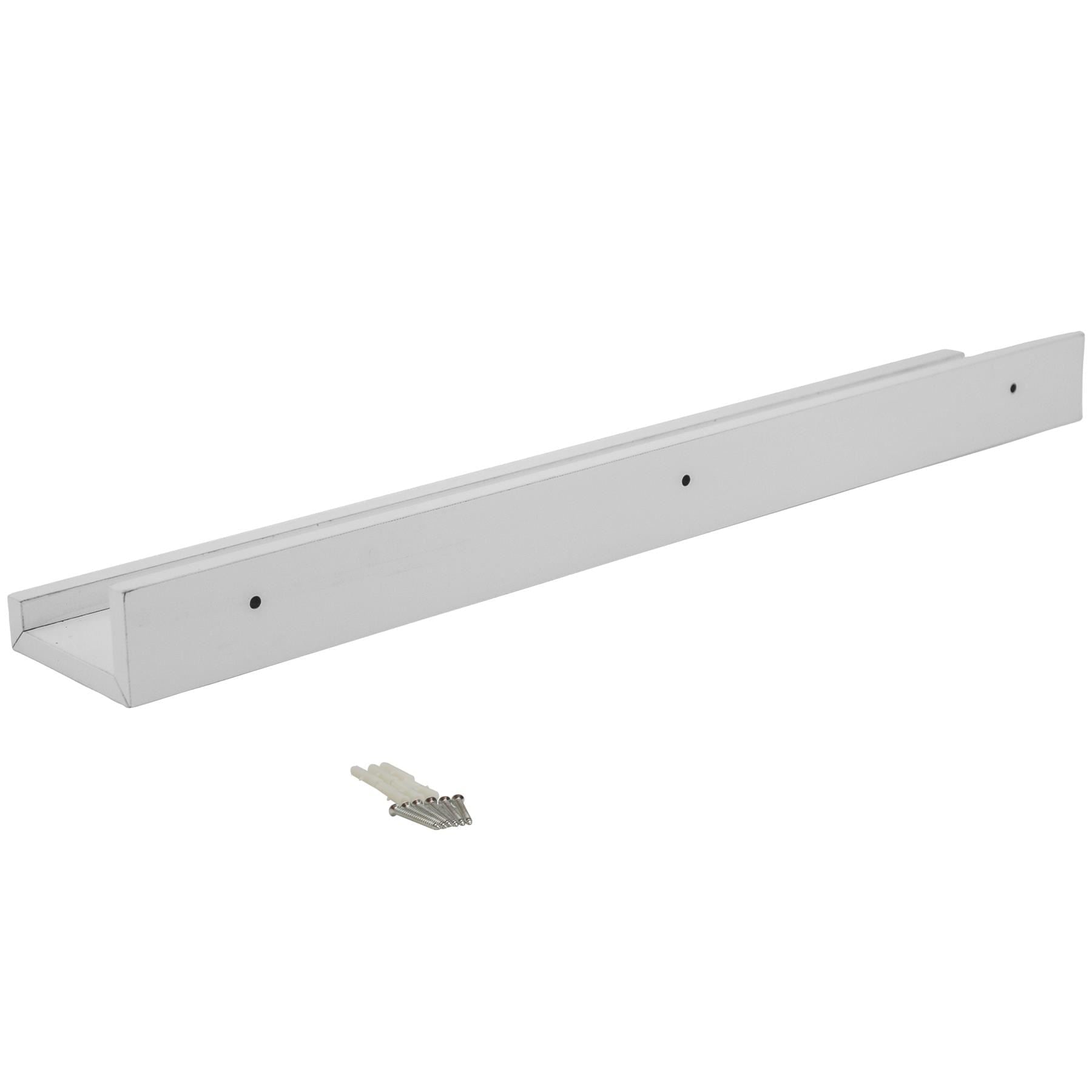 57cm White Floating Picture Ledge Shelves - Pack of Three