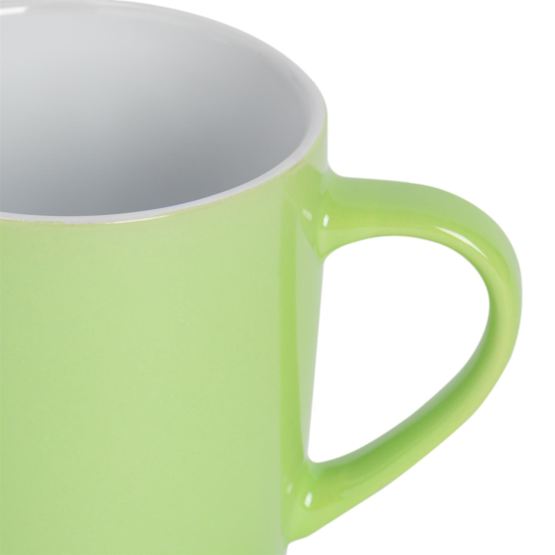 350ml Green Coloured Coffee Mugs - Pack of Six