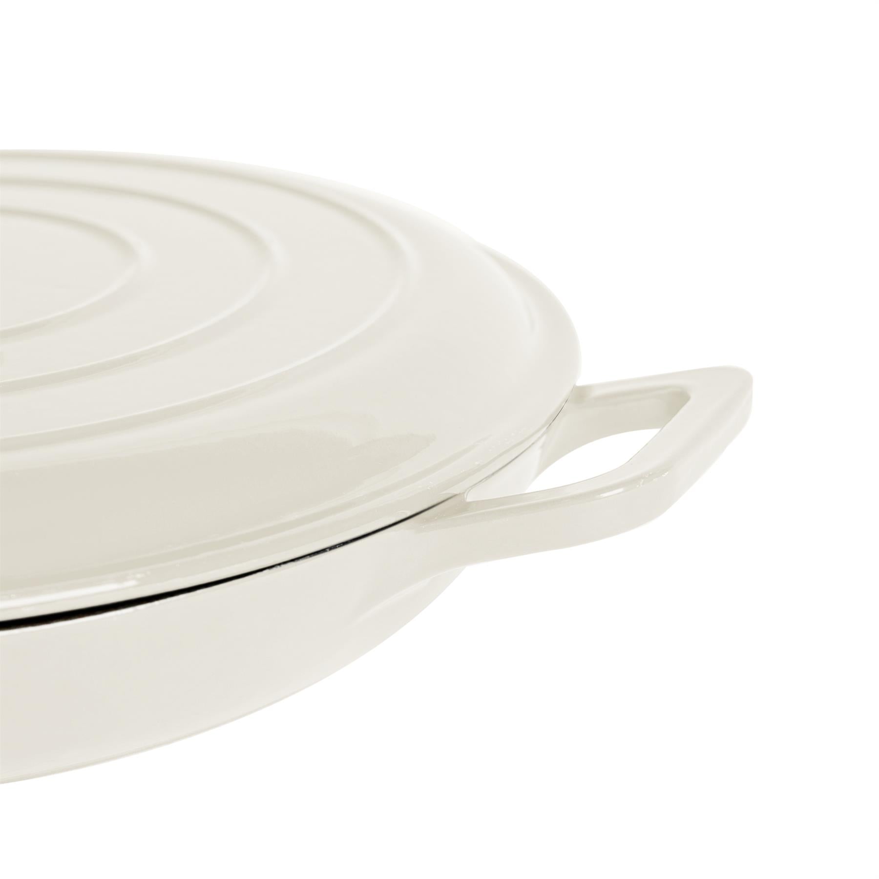 2.3L Pebble Gloss Cast Iron Shallow Casserole Dish