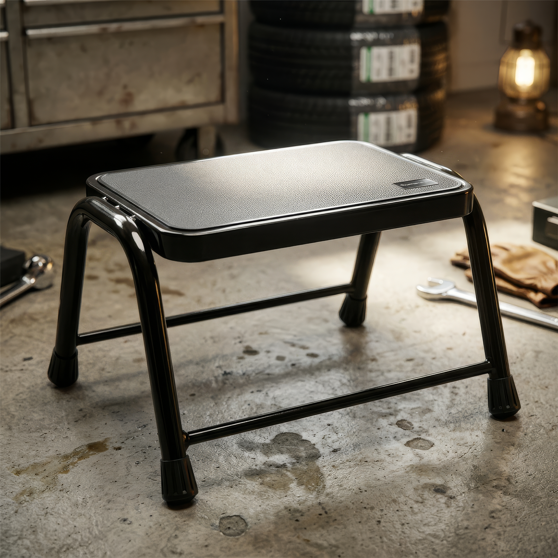 Metal Step Stool - Black