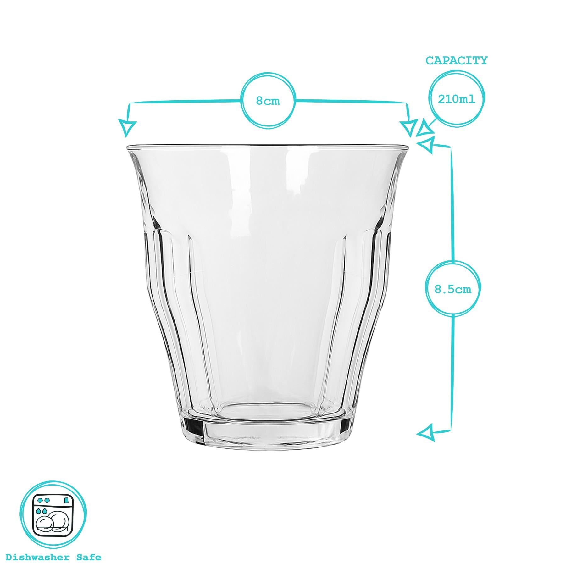 210ml Fluted Water Glasses - Pack of 6