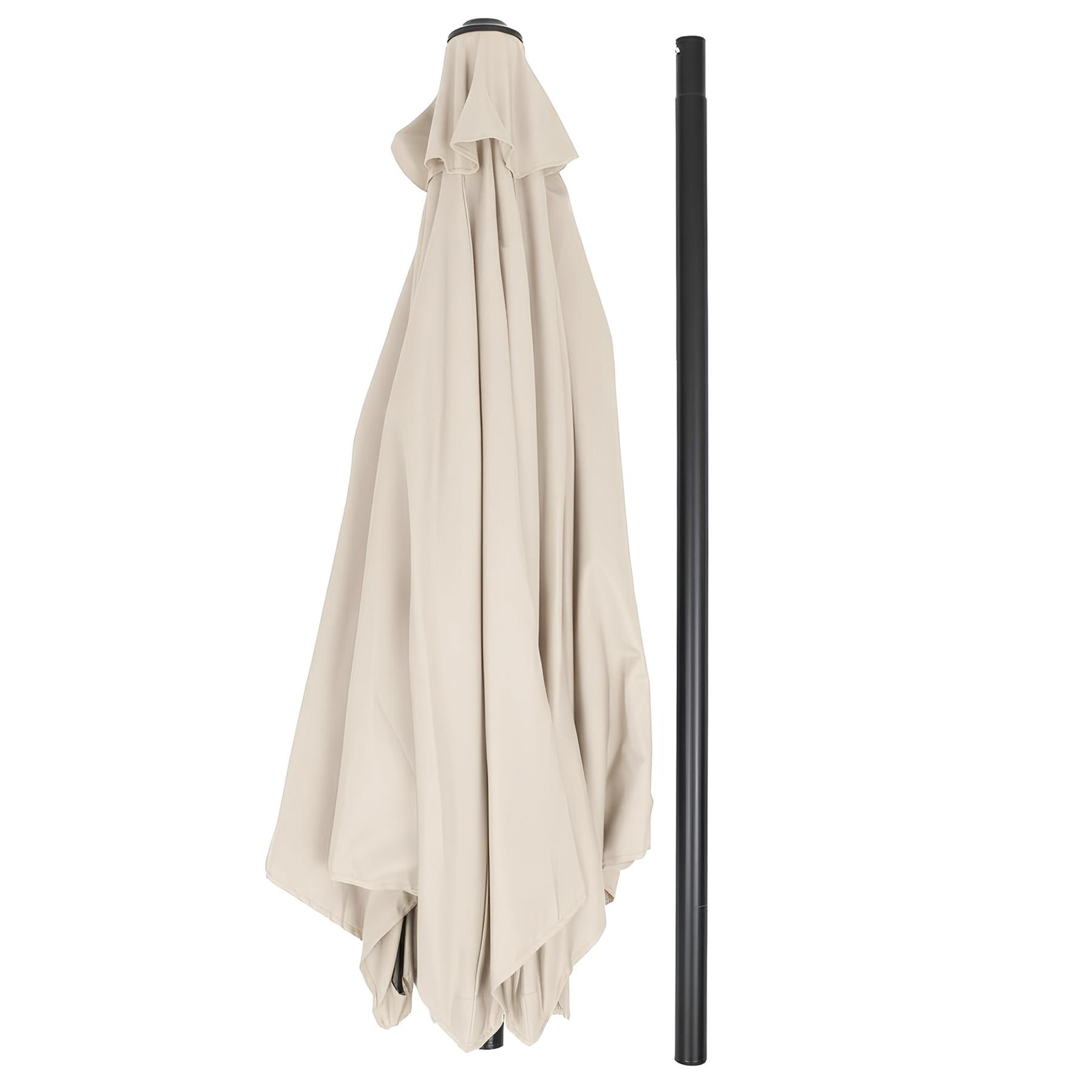 2.3M Tilting Garden Parasol and Base Set - Natural