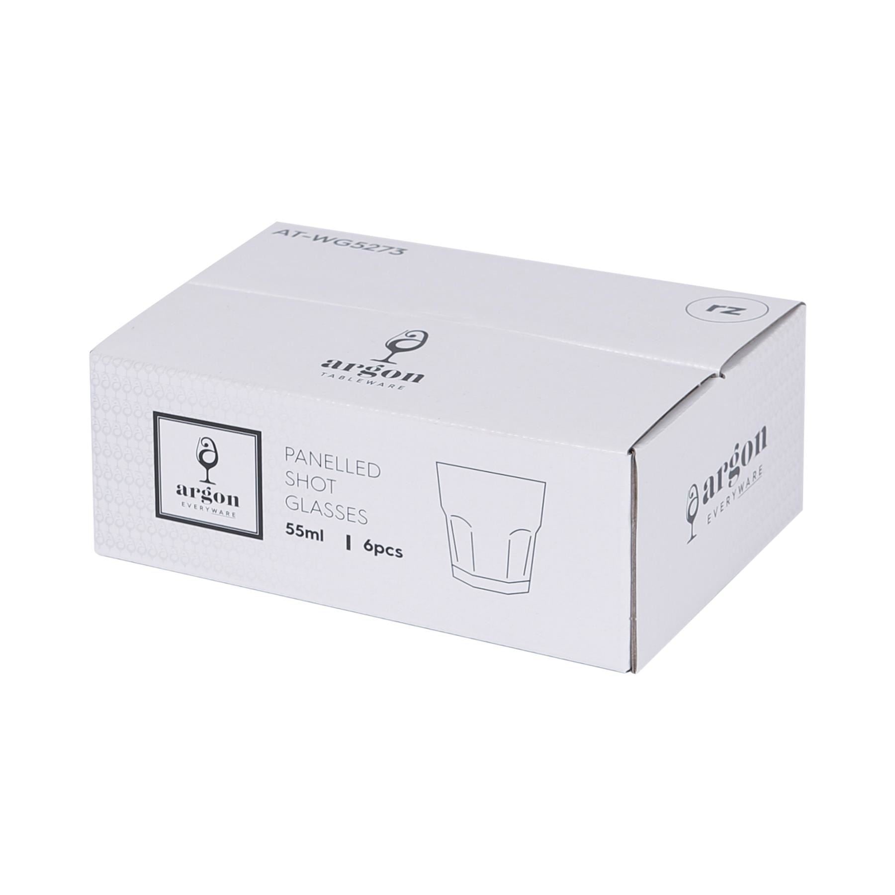 55ml Panelled Shot Glasses - Pack of Six