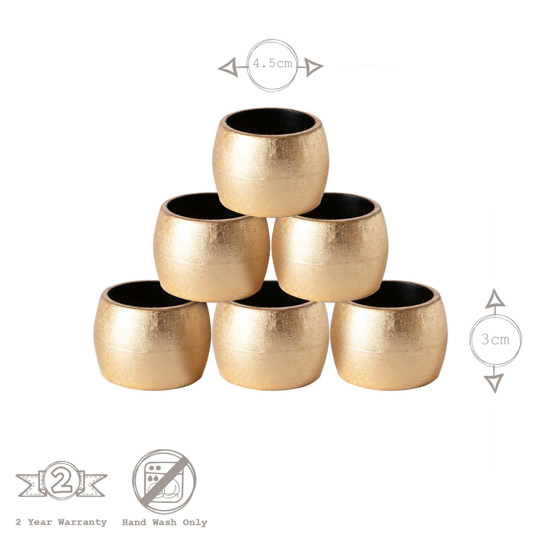 Metallic Rose Gold Melamine Napkin Rings - Pack of Six