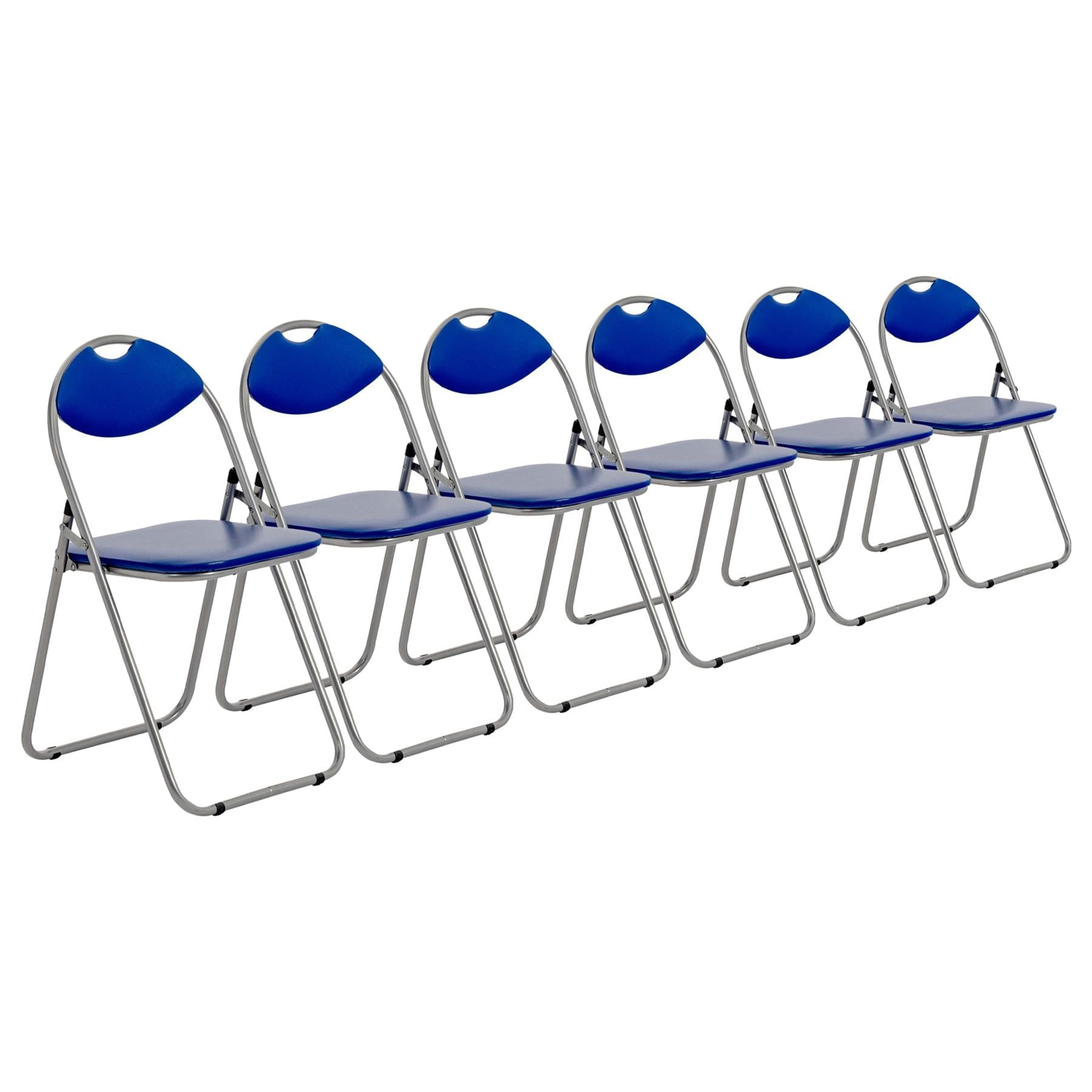 Blue Curved Padded Folding Chair - Pack of Six