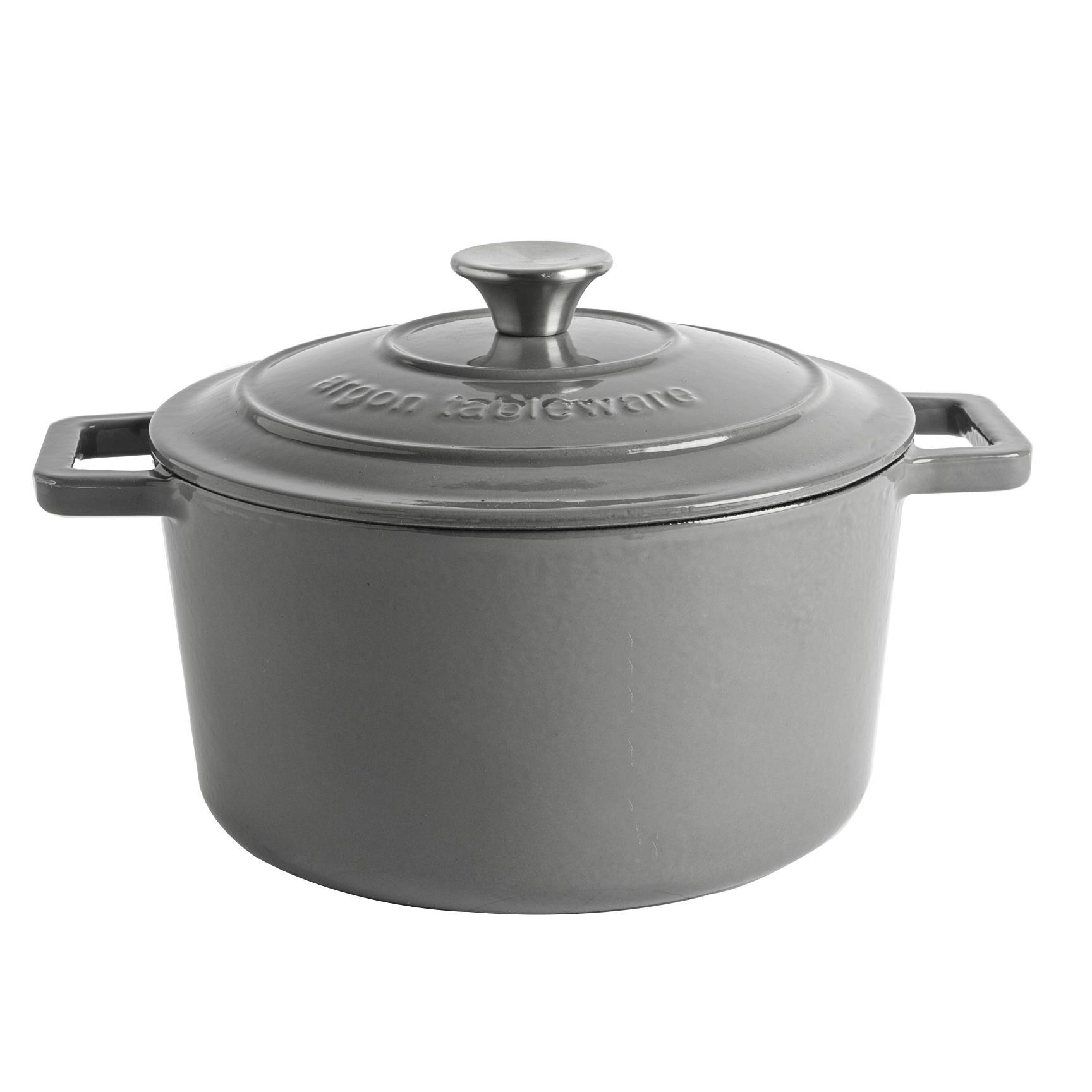 4.5L Dark Grey Cast Iron Casserole Dish