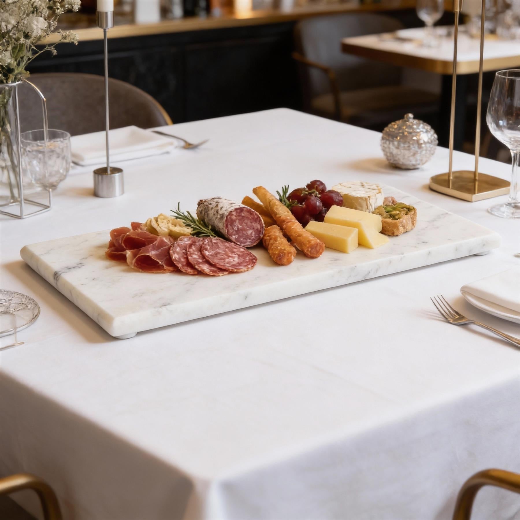 Marble Serving Board - 32.5 x 17.5cm - White