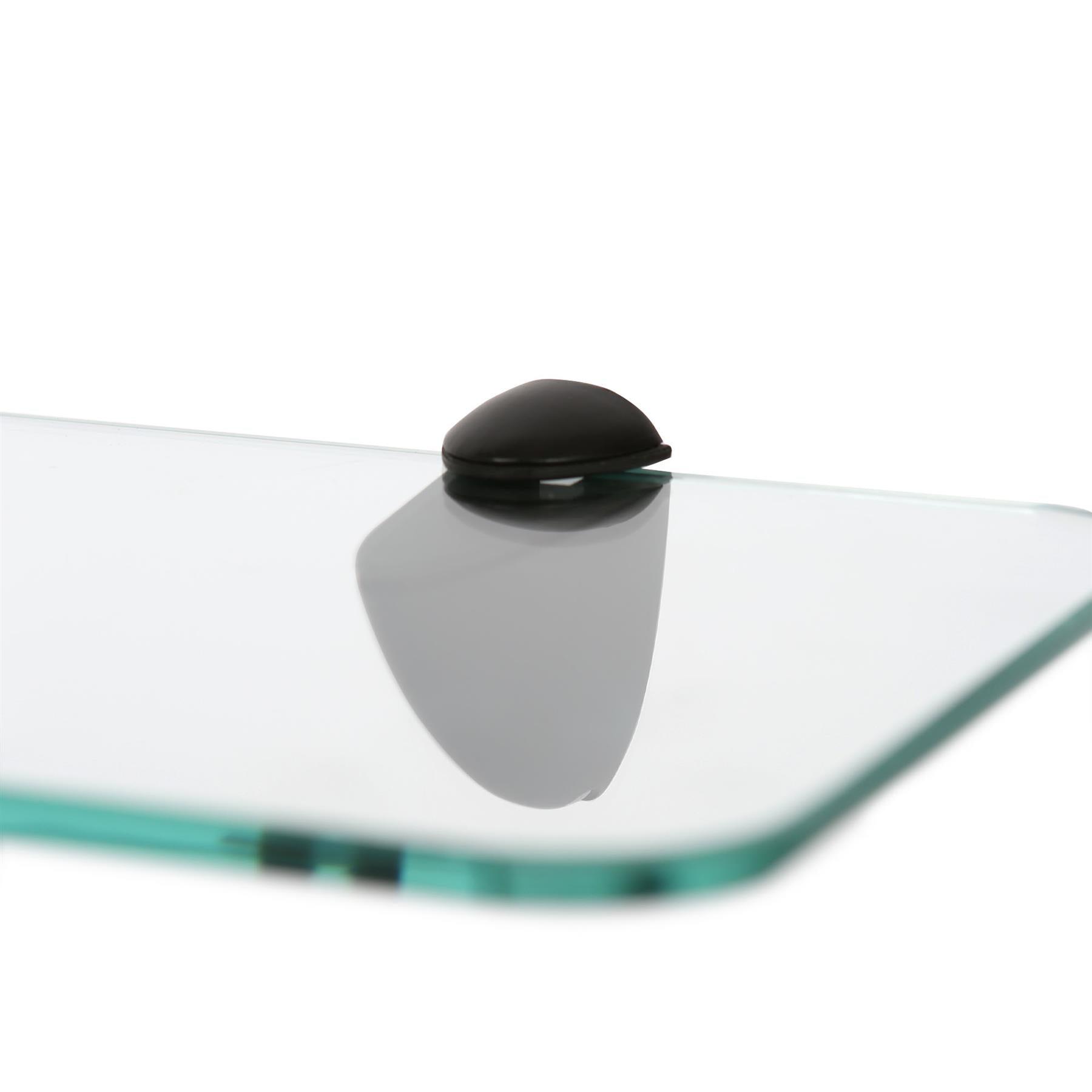 50cm Floating Glass Shelf with Black Fixings