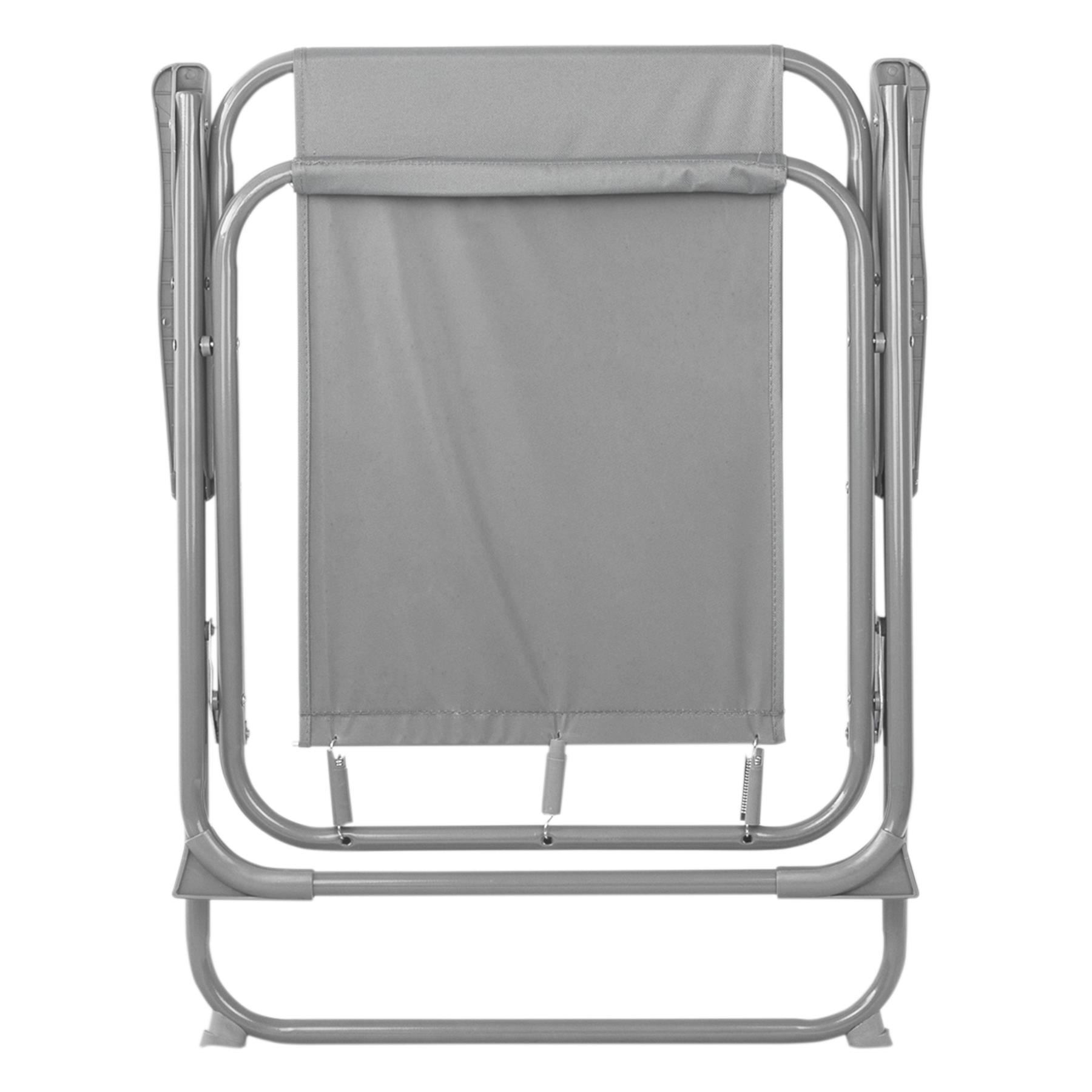 Grey Folding Metal Beach Chair