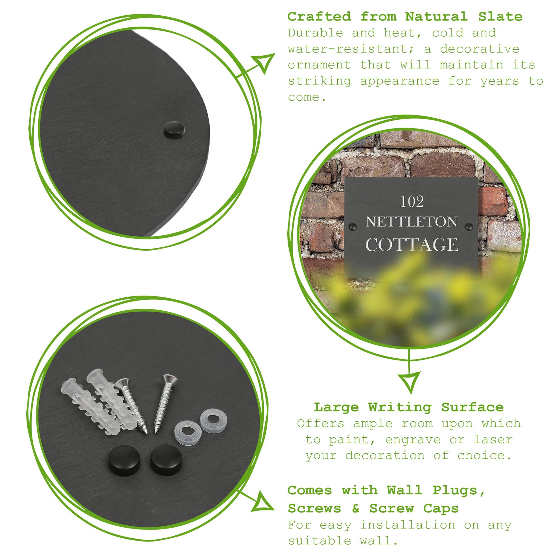 Linea Rectangle Blank Slate House Sign - 20cm x 15cm