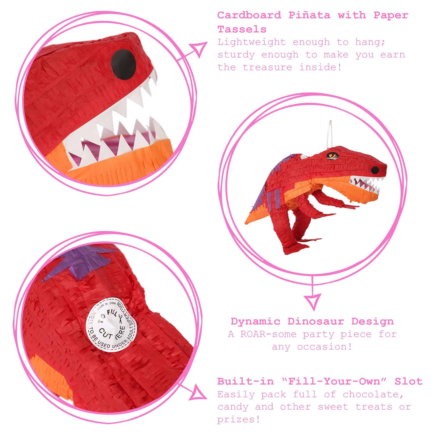 Large T-Rex Pinata & Blindfold Set - Red