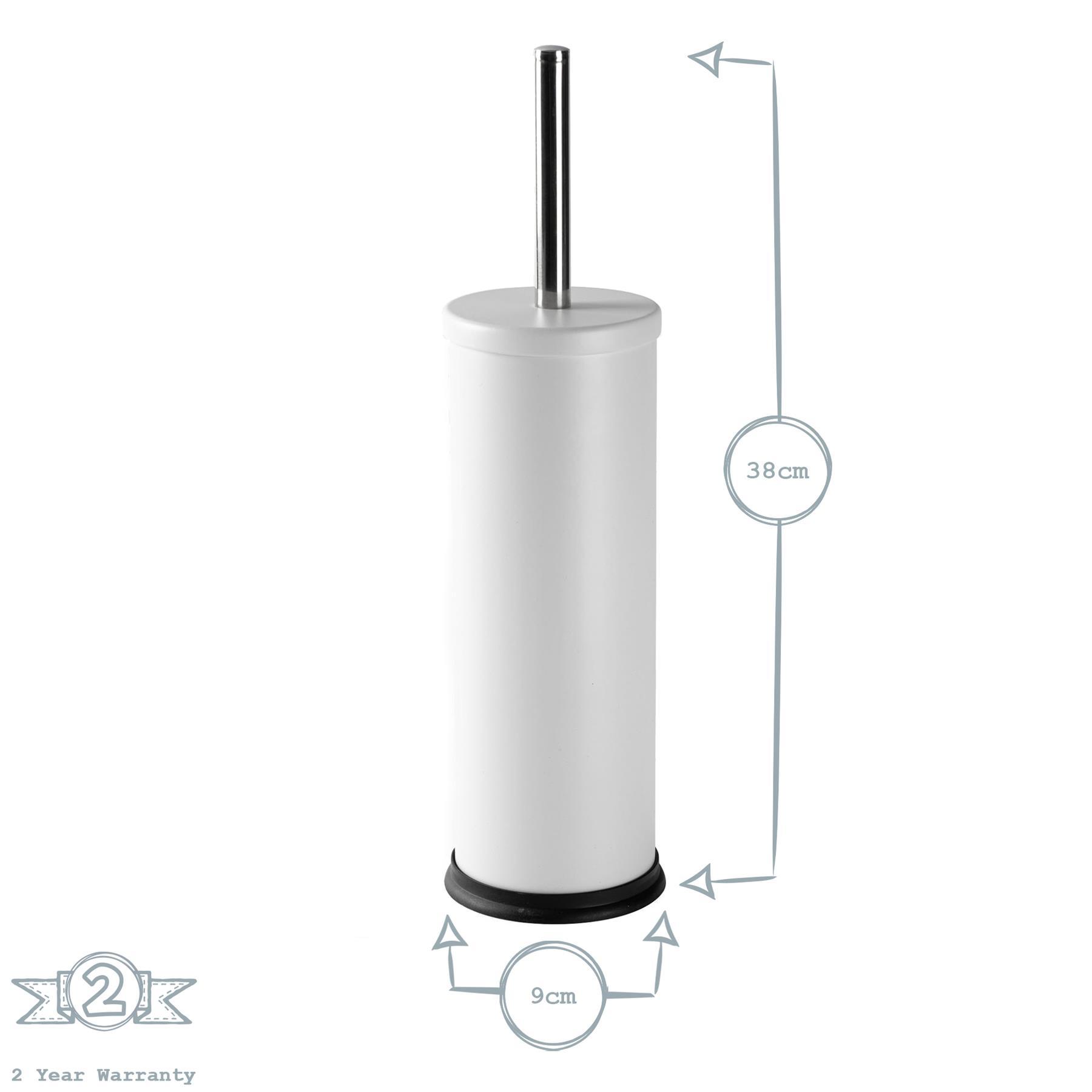 Matt Pink Round Stainless Steel Toilet Brush & Holder