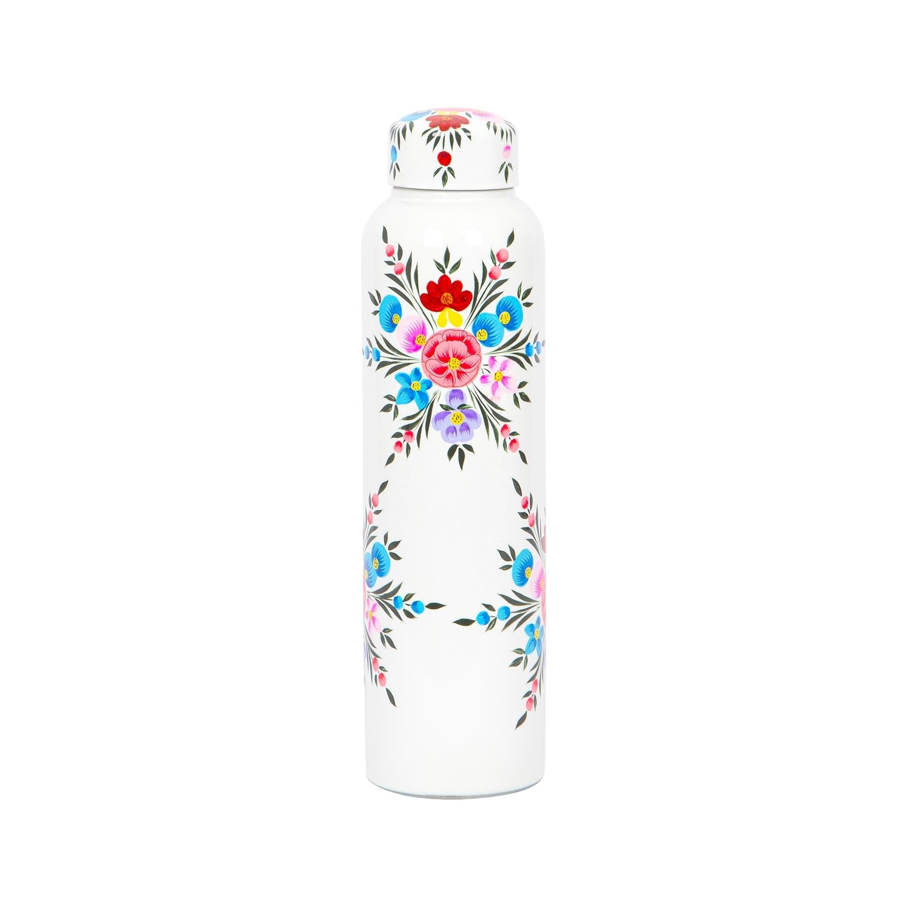 875ml Cotton Pansy Hand-Painted Picnic Water Bottle