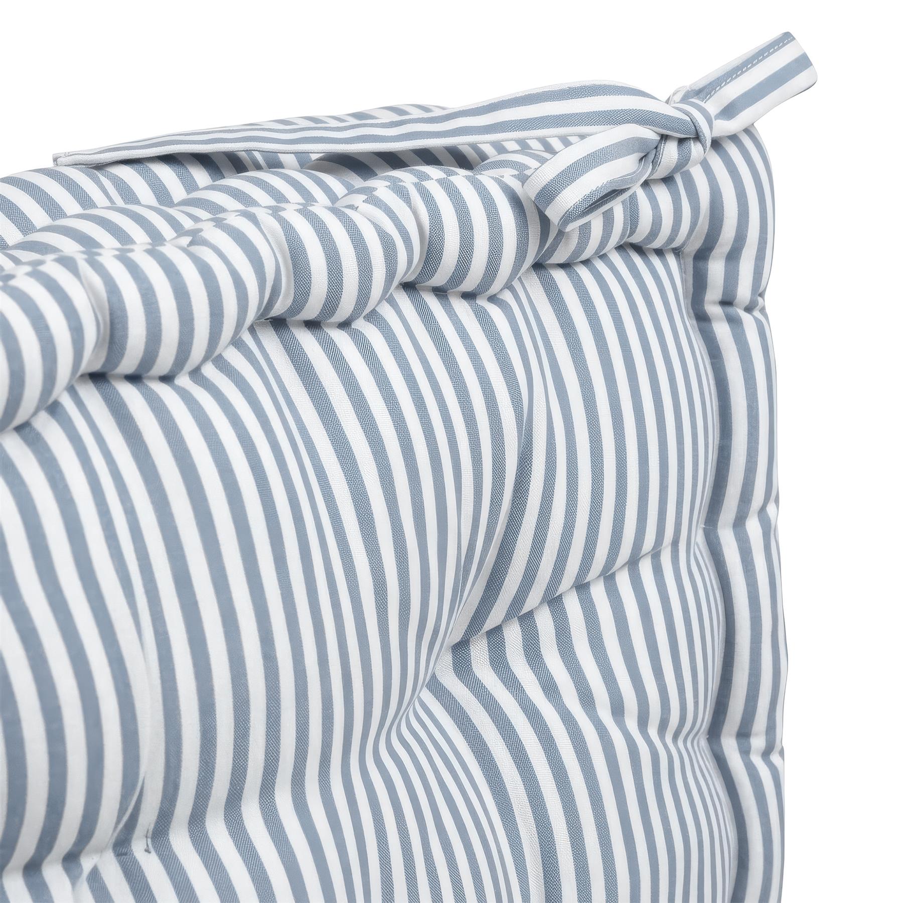 Deluxe Square Seat Pad - 40 x 40cm - Grey Stripe