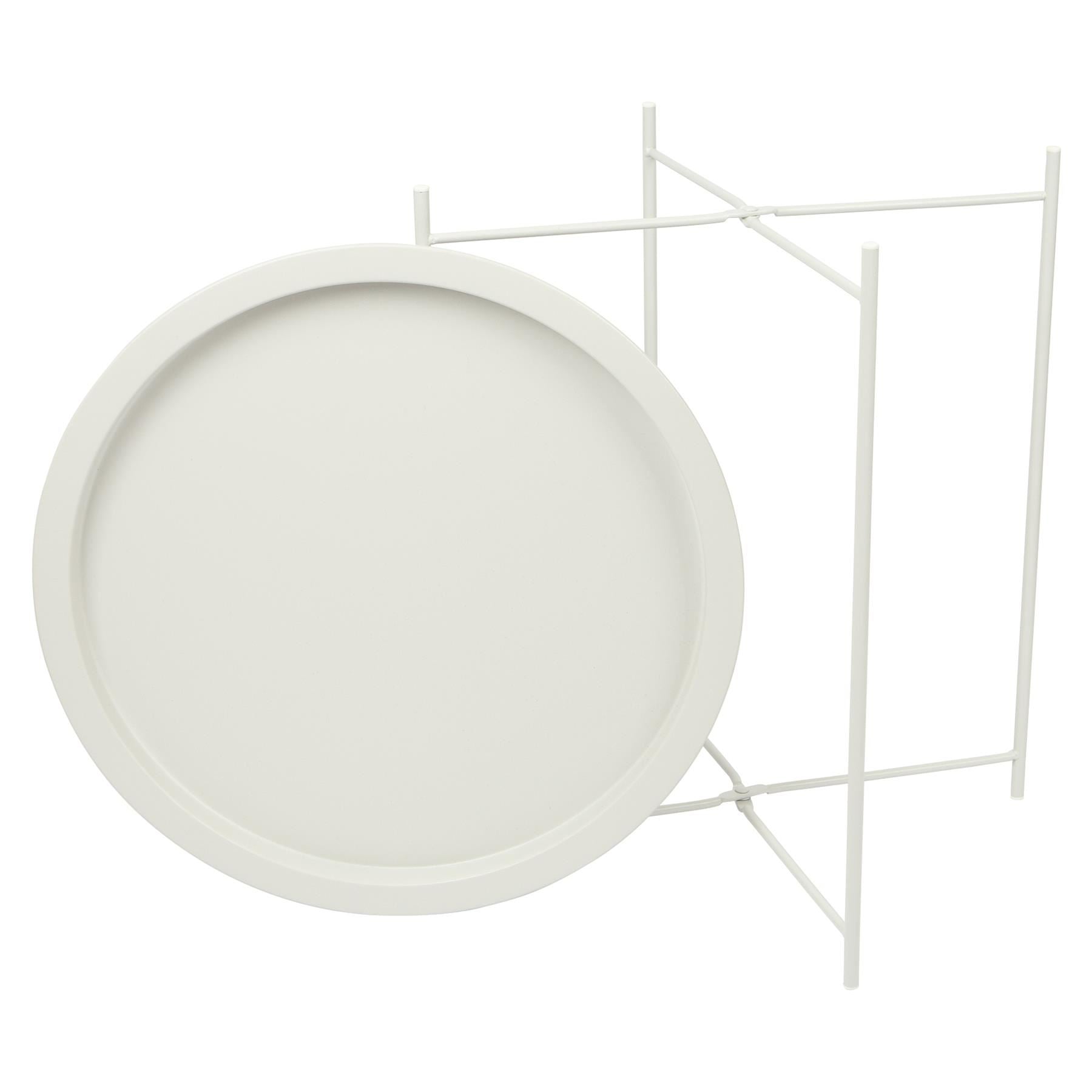 White Round Steel Tray Table