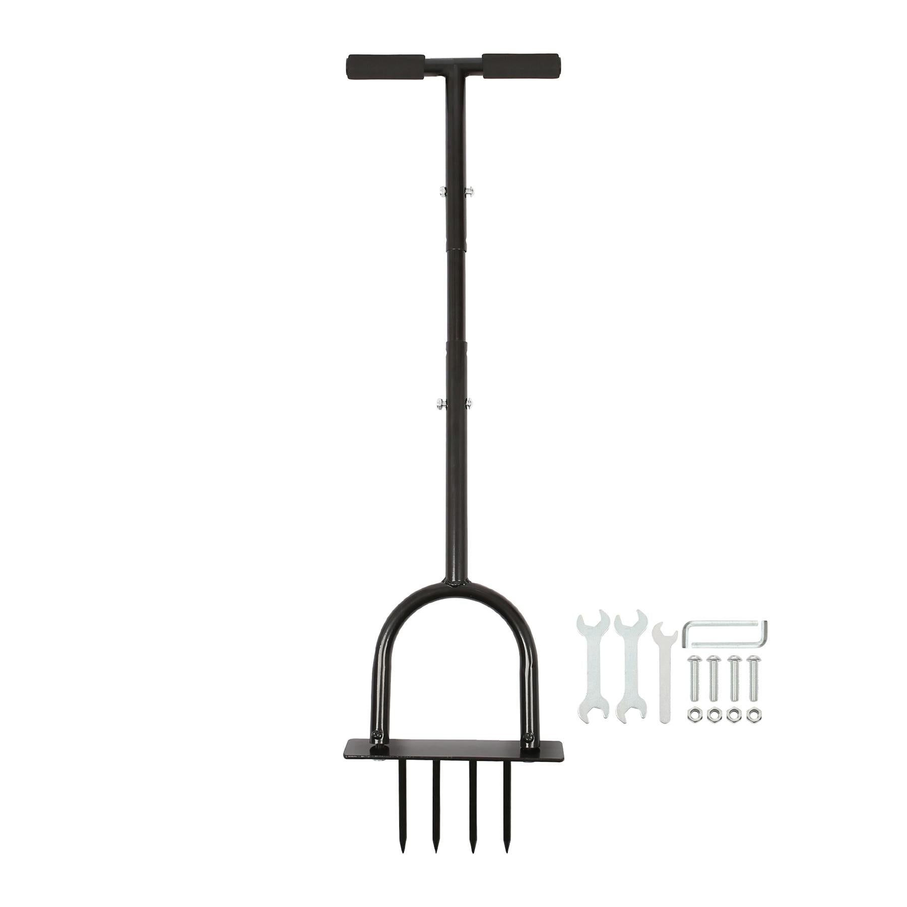 4-Prong Lawn Aerator - 24.5cm x 1M - Black