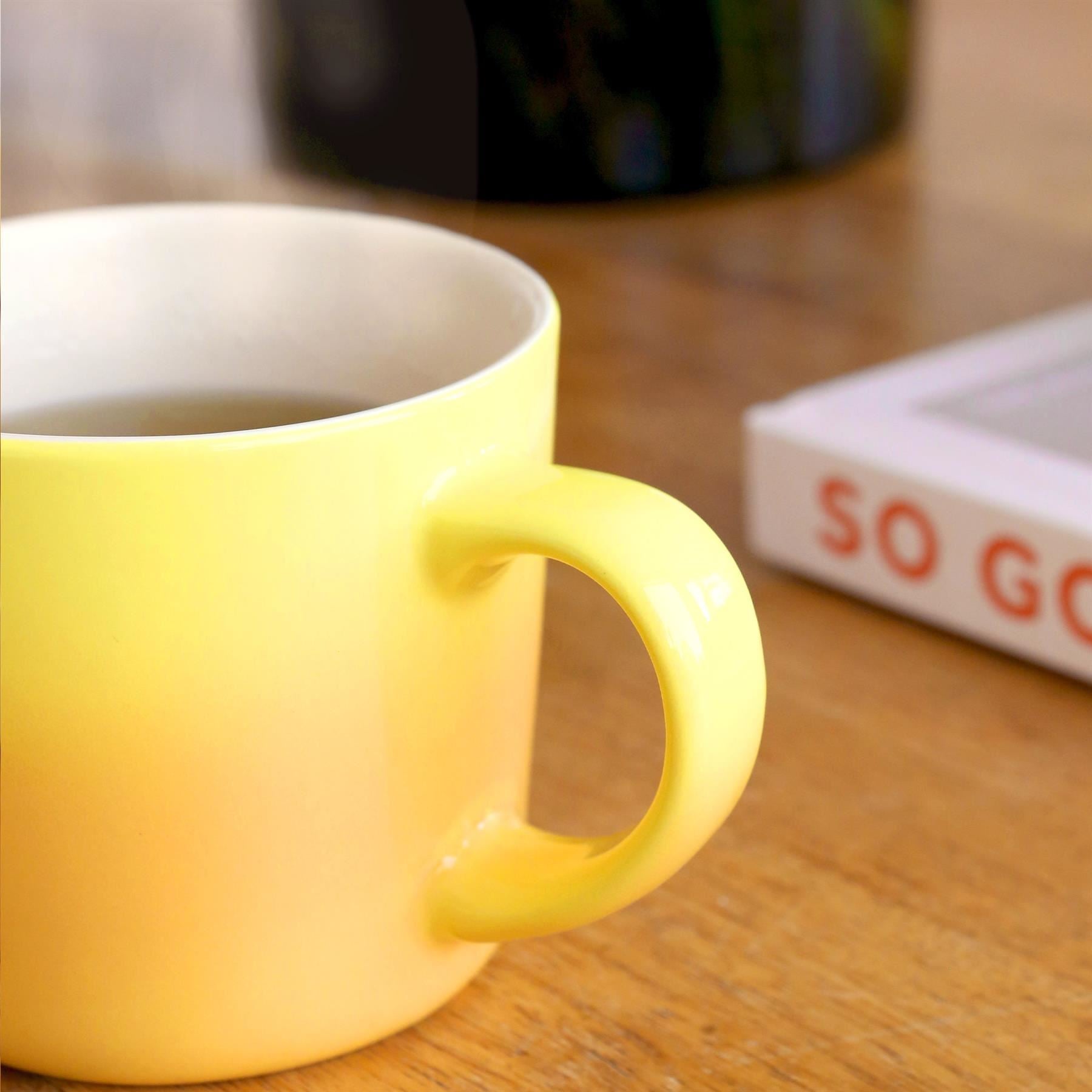330ml Yellow New Bone China Ombre Mugs - Pack of Six