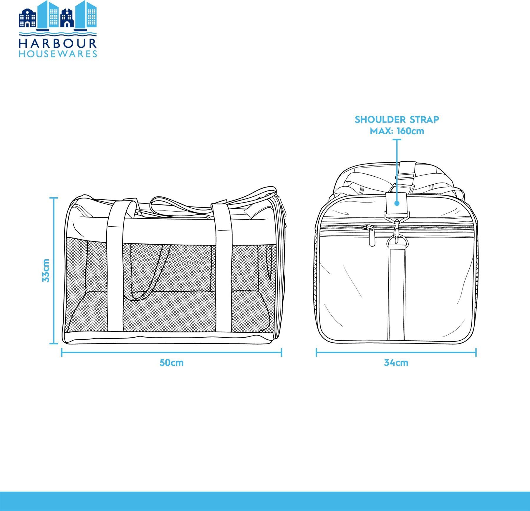 Foldable Cat Carrier - Large - Black