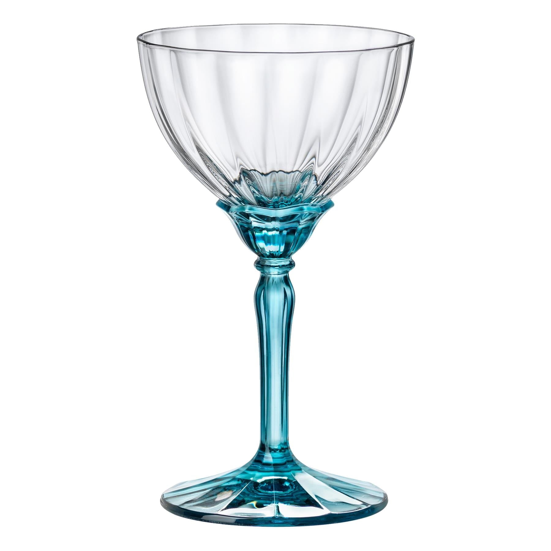 240ml Blue Florian Champagne Saucers - Pack of Six