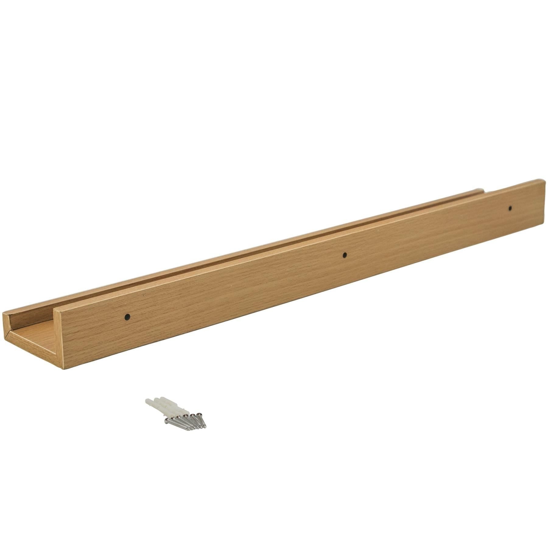 57cm Brown Floating Picture Ledge Shelves - Pack of Two
