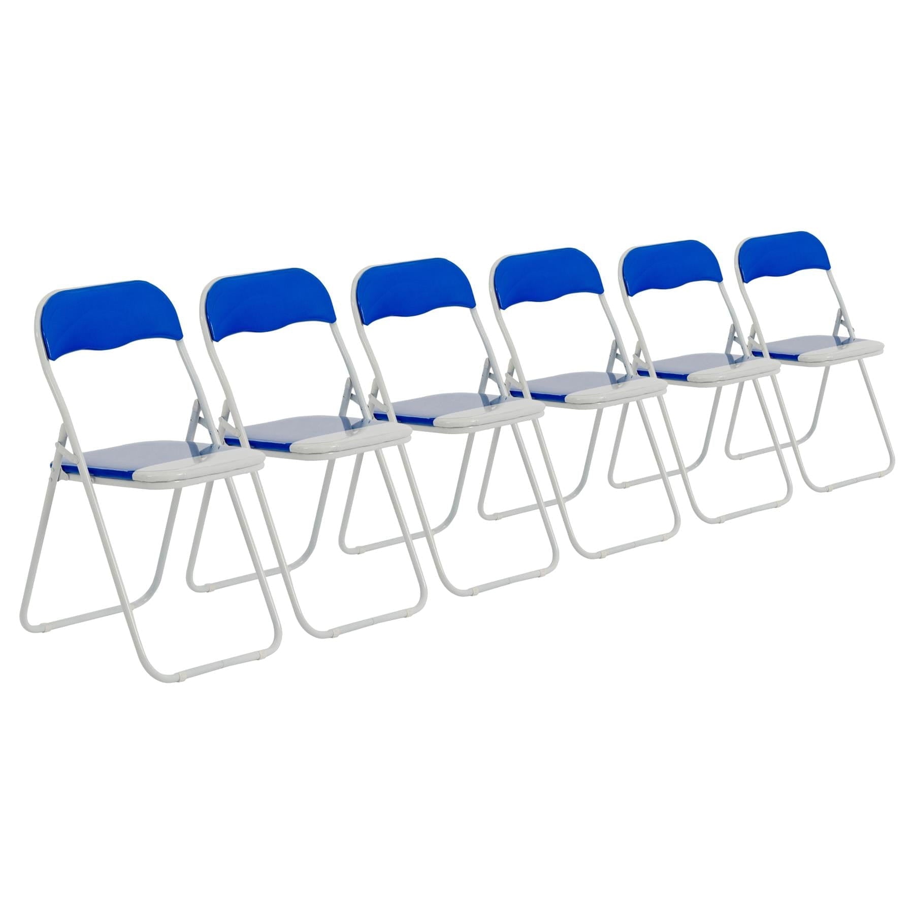 Blue Wave Padded Folding Chair - Pack of Six