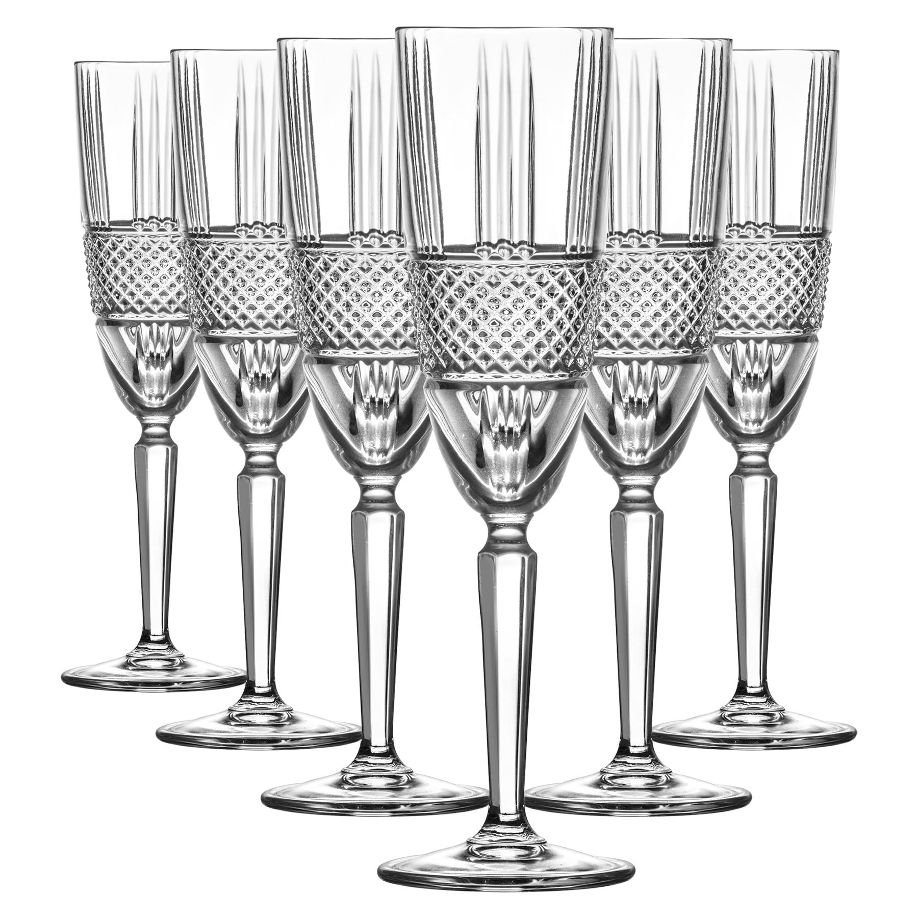 190ml Brillante Glass Champagne Flutes - Pack of 6